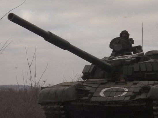 Ein Panzer in der "Volksrepublik" Donetsk. Ein Panzer in der "Volksrepublik" Donetsk.