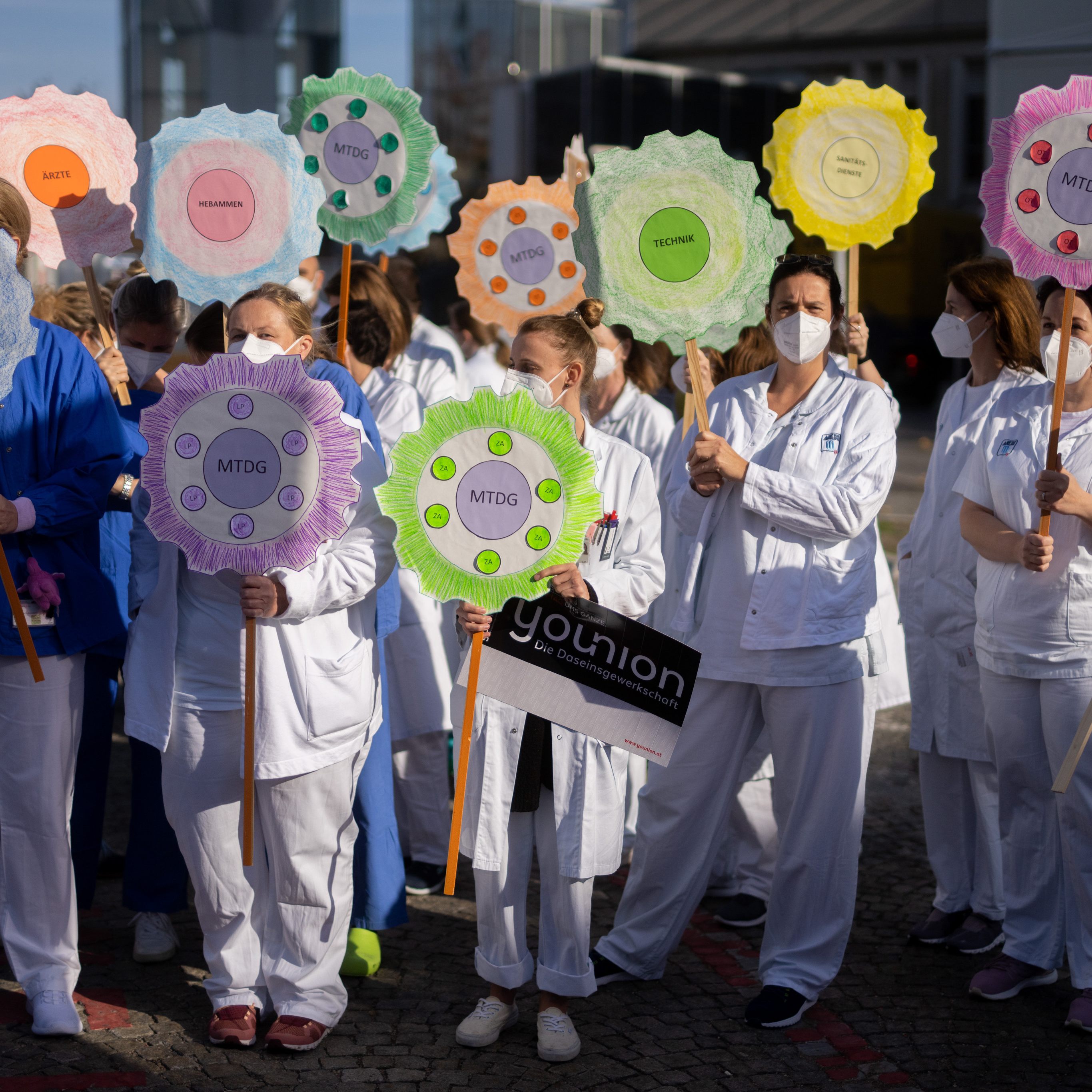 Das Gesundheitspersonal protestierte am Donnerstag wieder für Maßnahmen gegen die Krise im Gesundheitssystem.