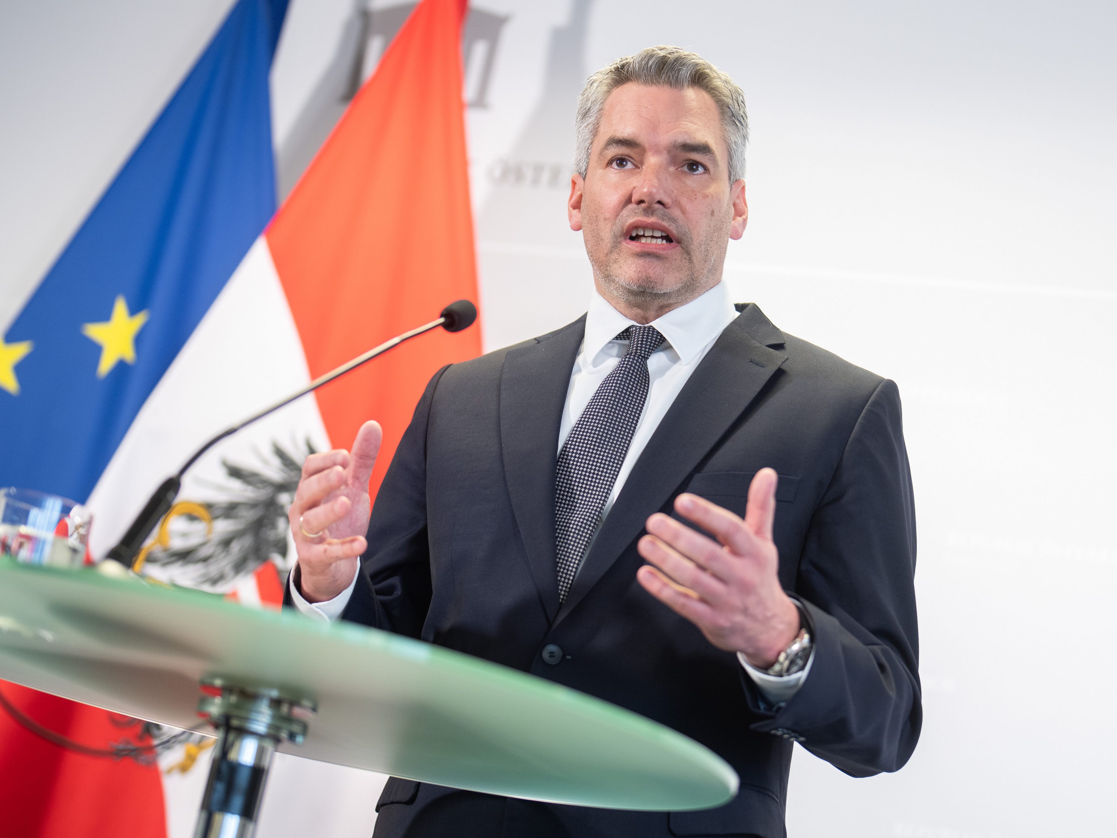 Das Krisenkabinett zum Ukraine-Konflikt wurde von Karl Nehammer wieder einberufen.