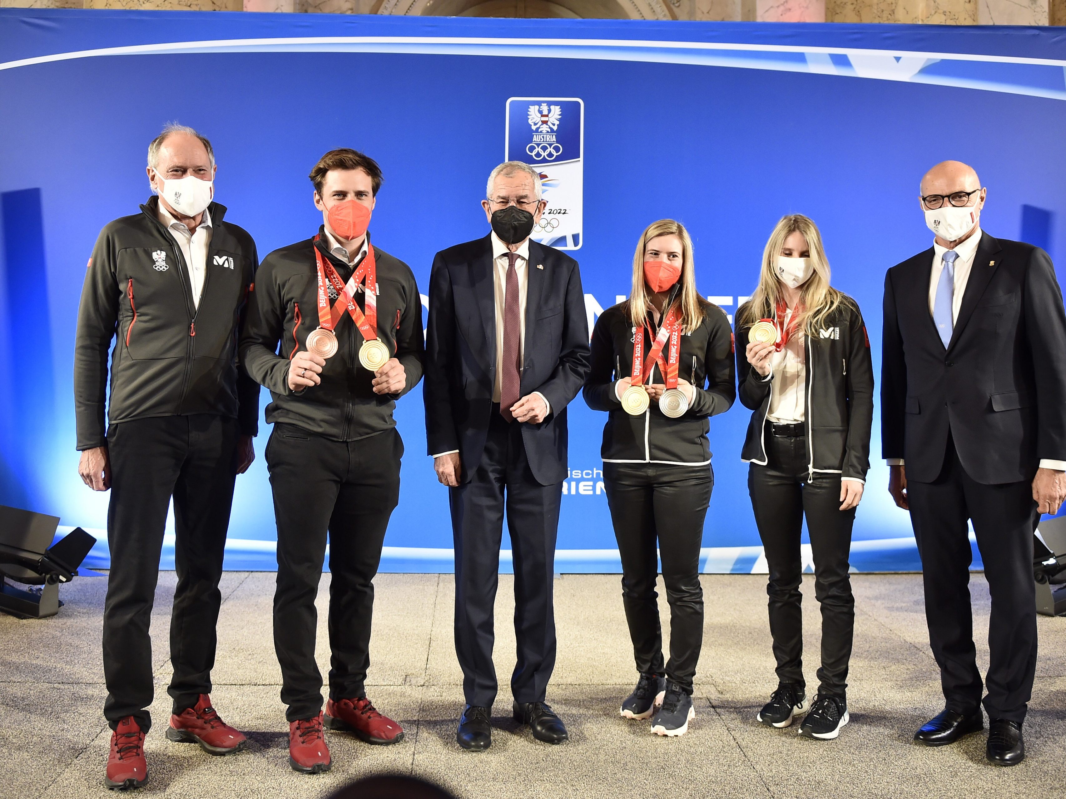 Bundespräsident gratuliert ÖOC-Medaillengewinnern von Peking.