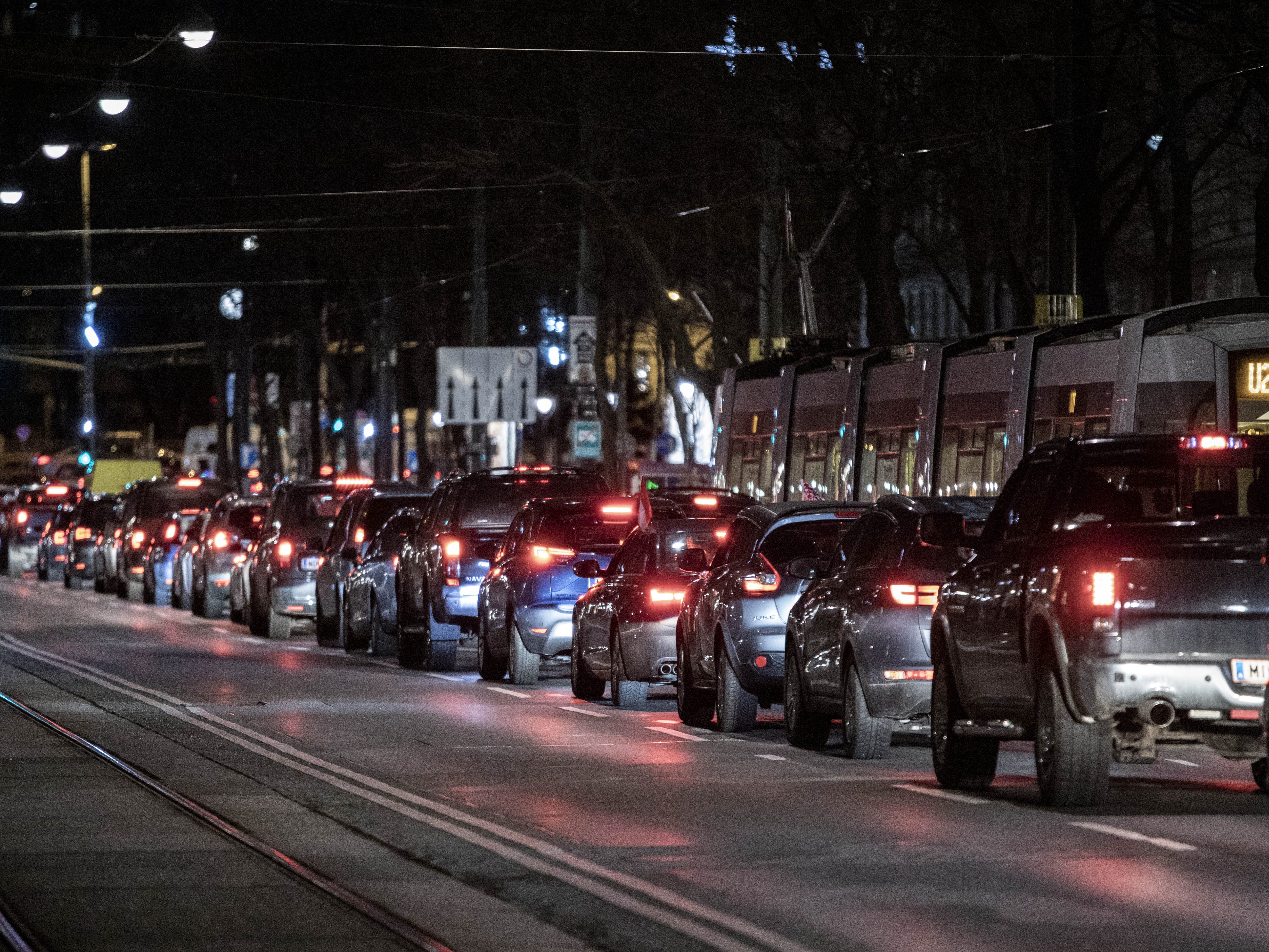 Die Polizei ging davon aus, dass die Auto-Demonstranten nach Wien anreisen würden.