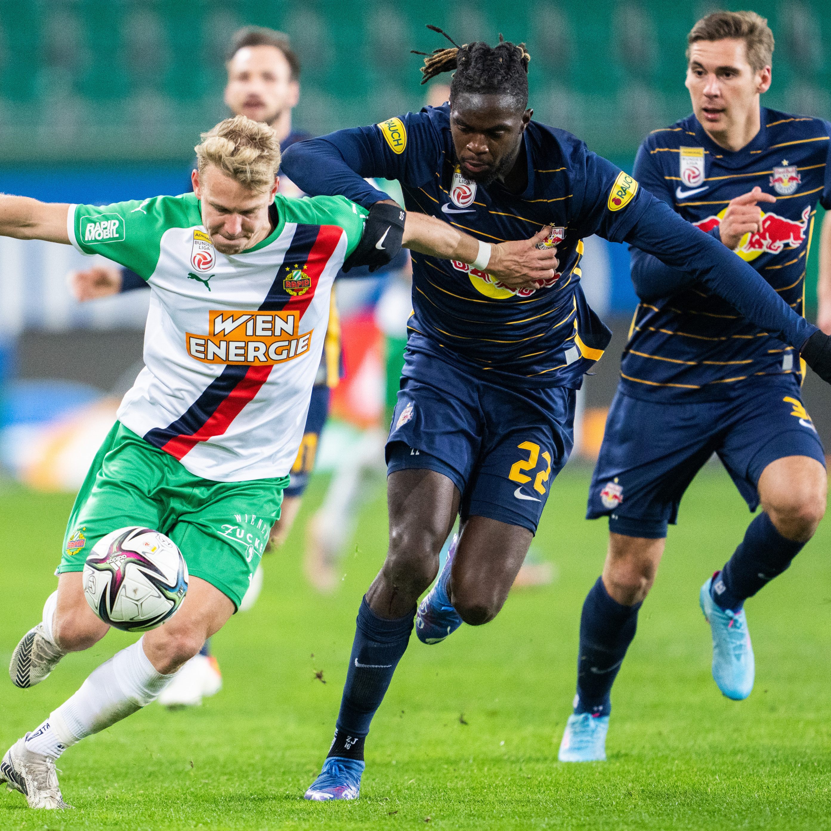 Das Spiel Rapid Wien gegen Red Bull Salzburg endet 1:2.