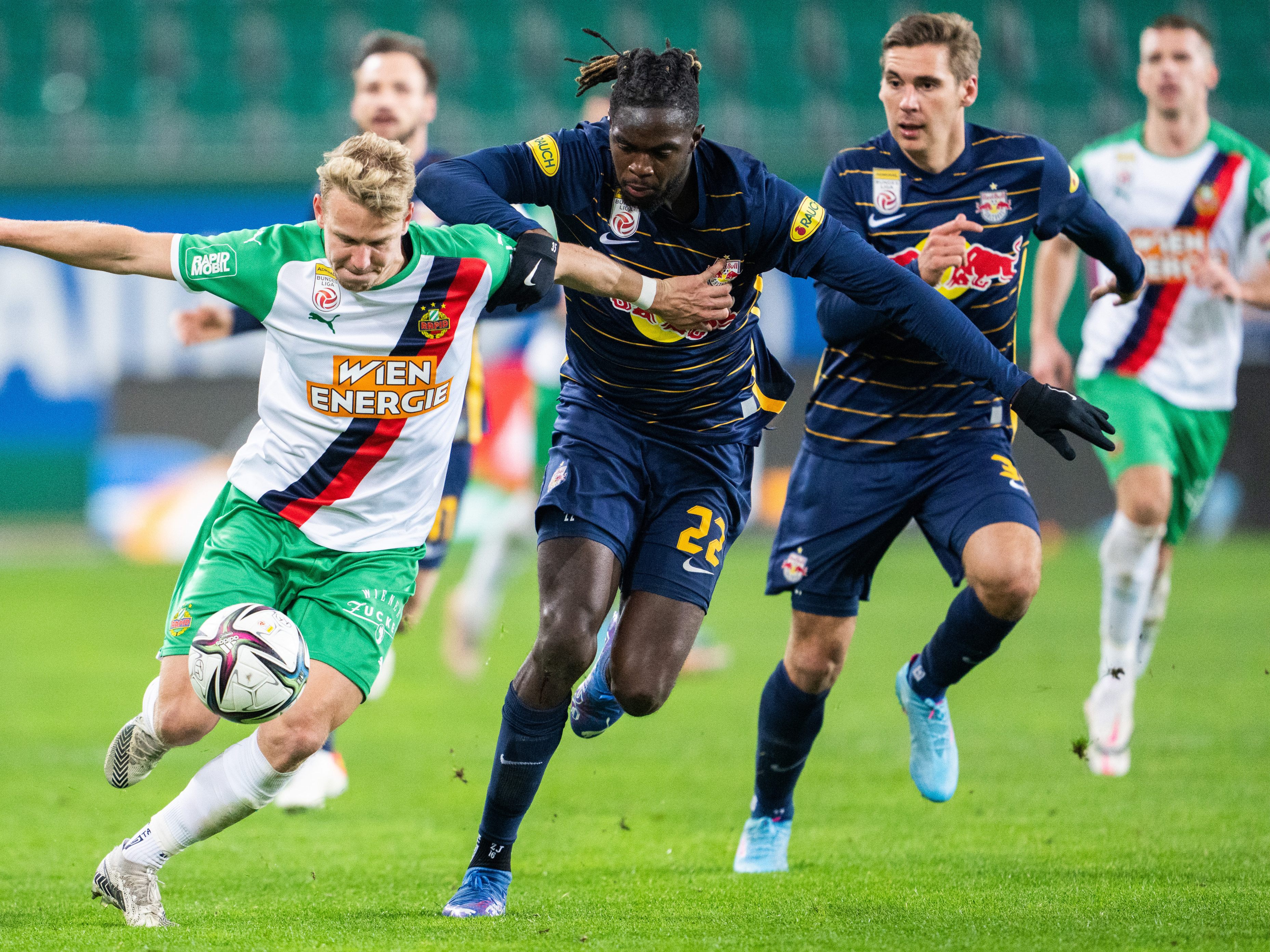 Das Spiel Rapid Wien gegen Red Bull Salzburg endet 1:2.