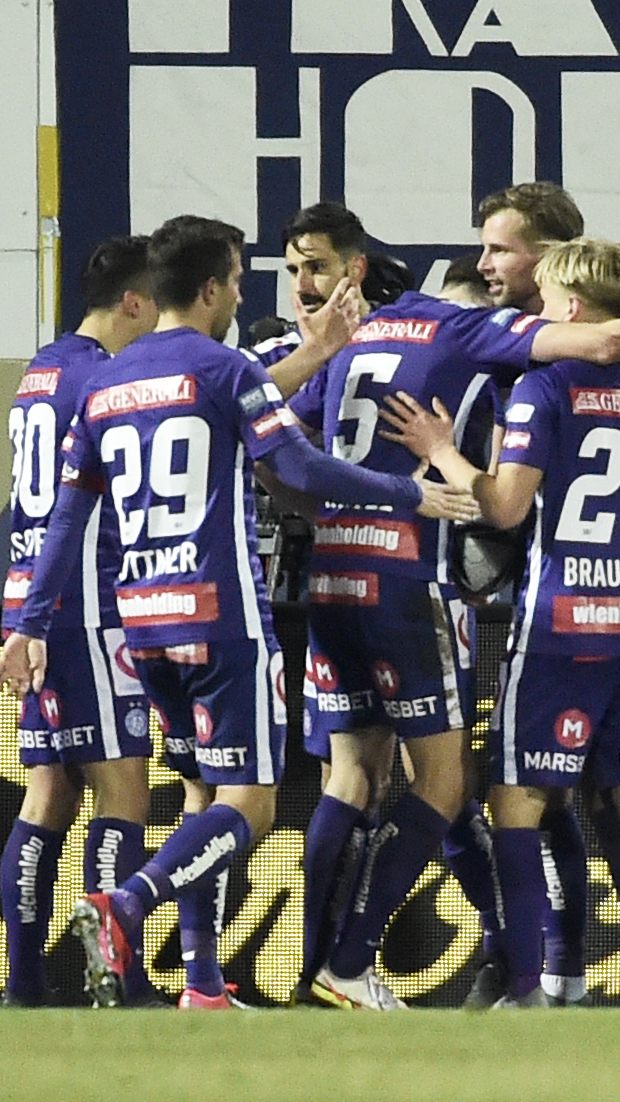 Die Wiener Austria konnte das nervenaufreibende Spiel gegen den WAC für sich entscheiden.