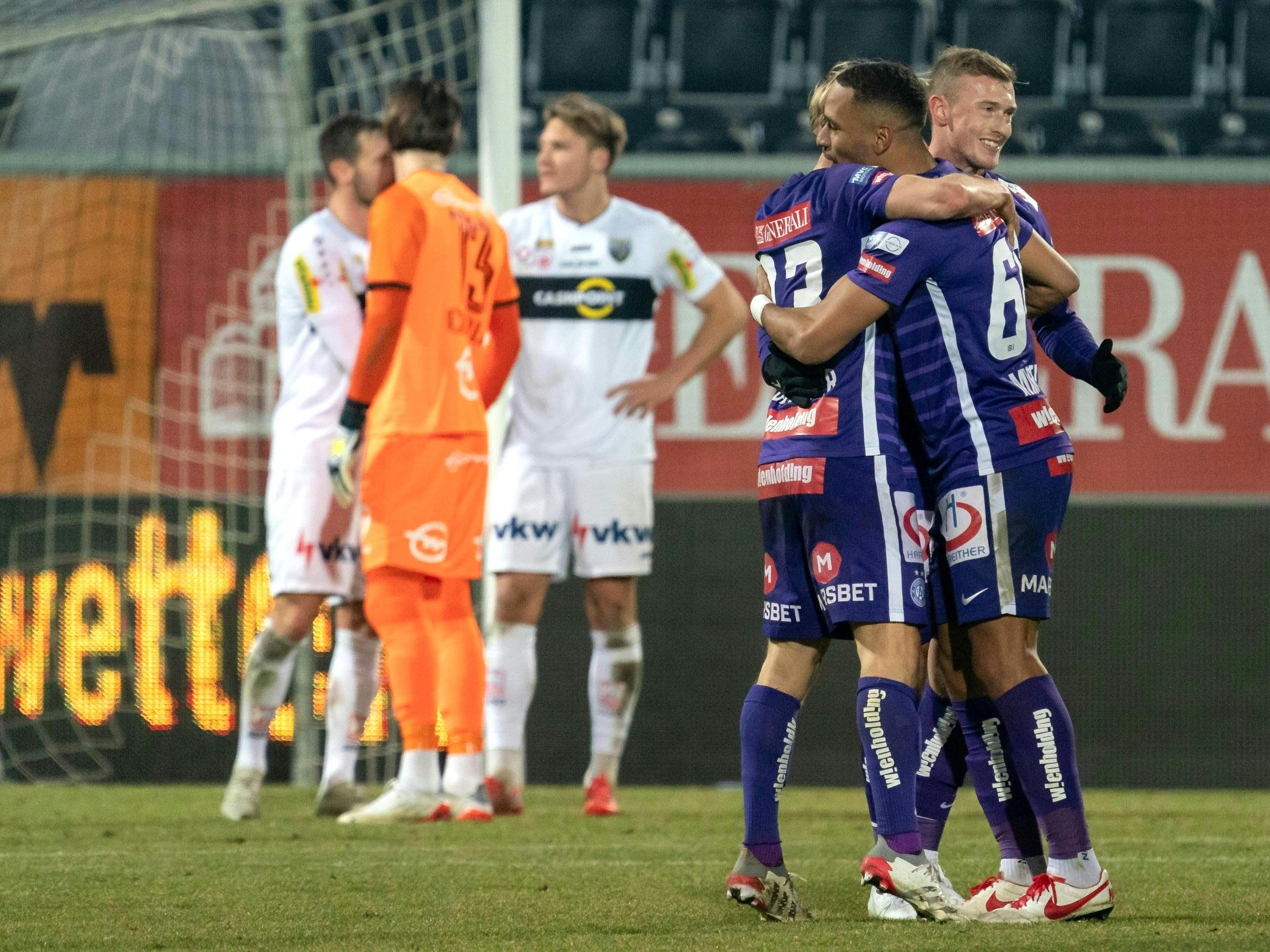 Der Wiener Austria gelang ein 2:0-Auswärtssieg gegen den SCR Altach.