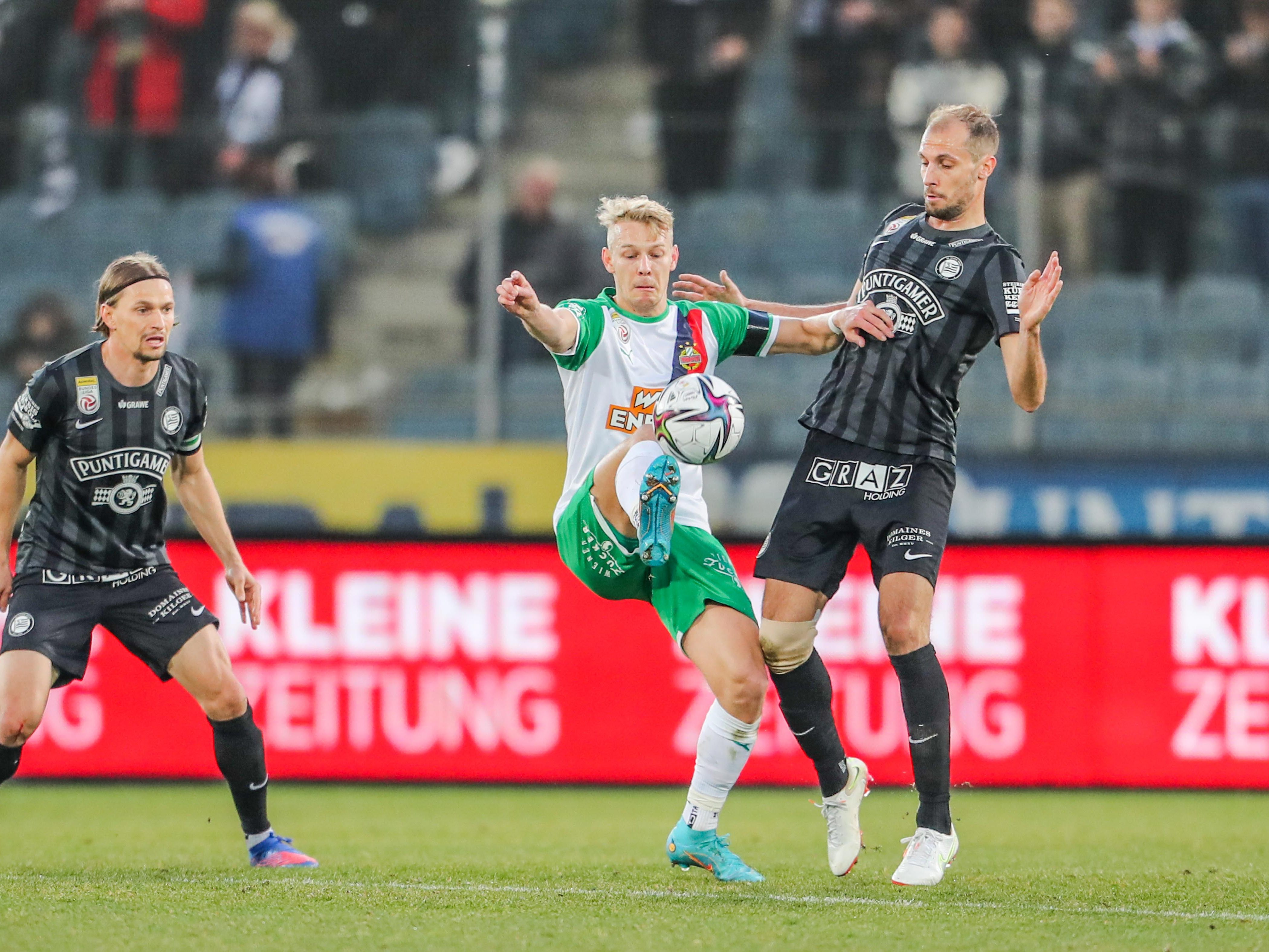 Rapid nach 2:2 bei Sturm Graz nur Bundesliga-Siebenter.