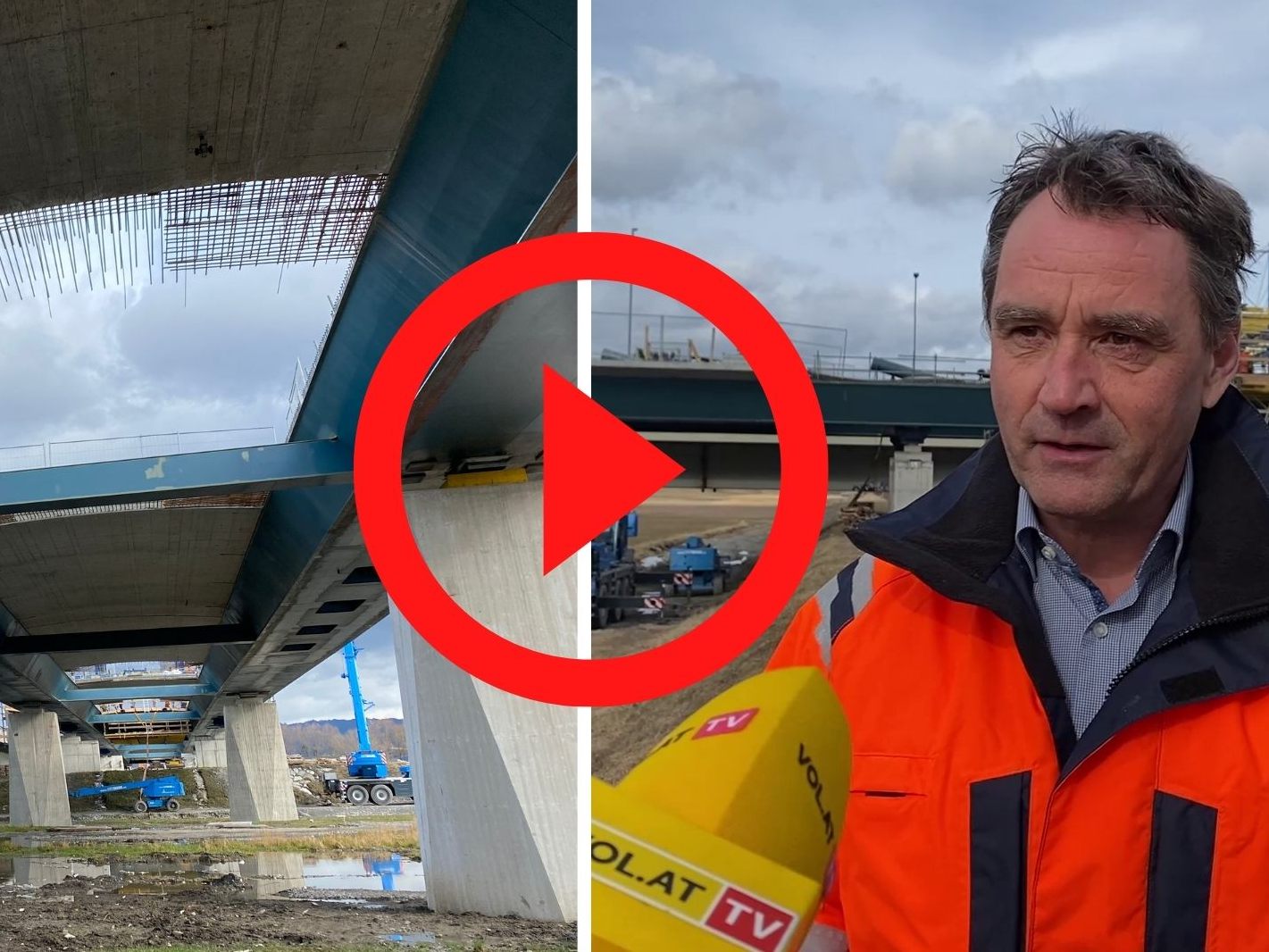 Die neue Rheinbrücke Hard-Fußach nimmt Gestalt an.