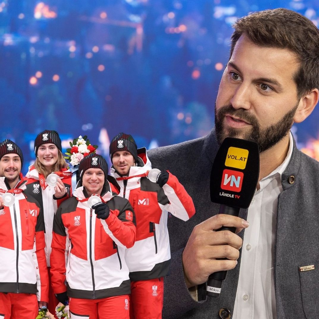 Bürgermeister Simon Tschann gratuliert den Olympioniken.