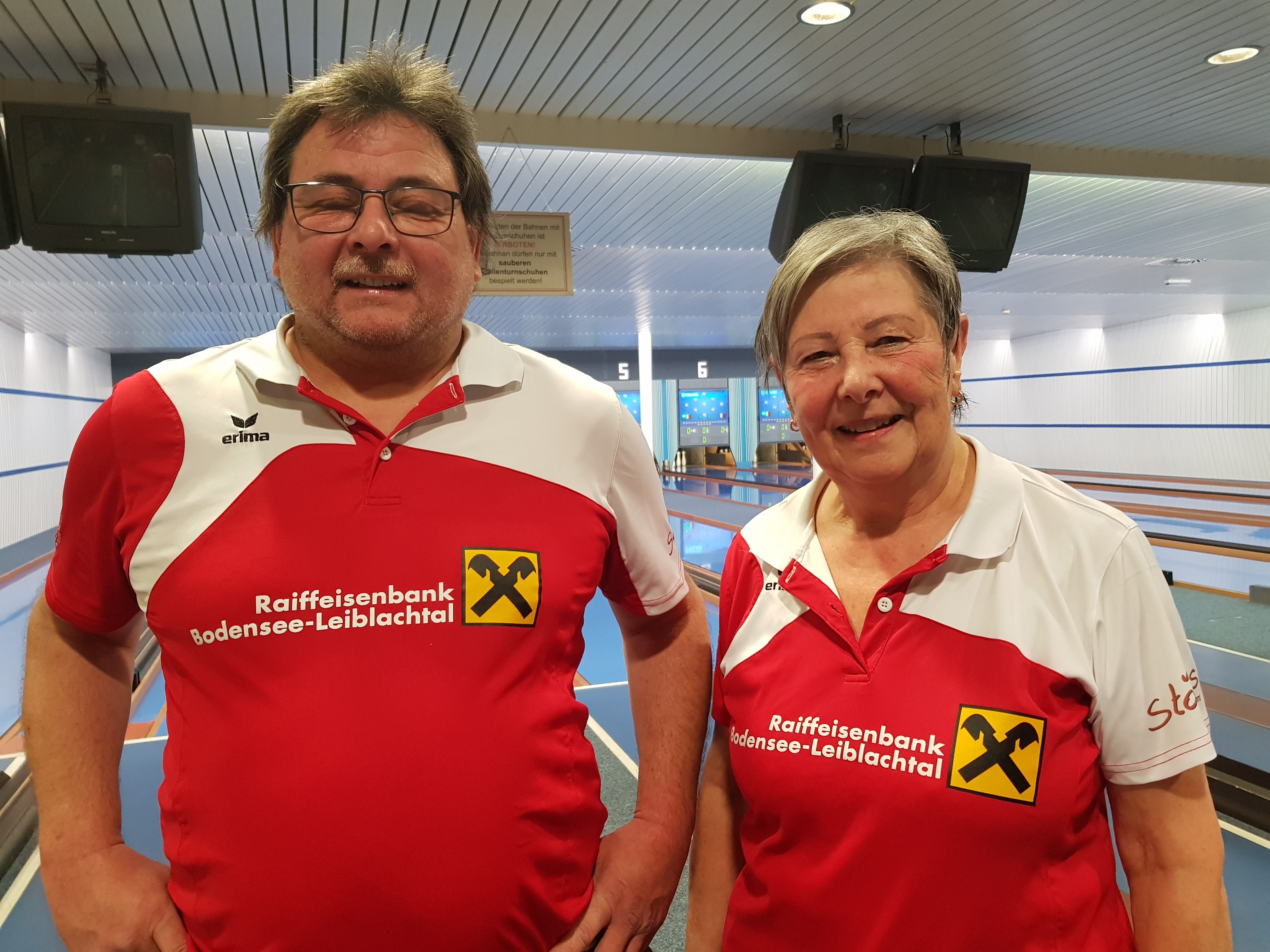 Die neuen Vorarlberger Meister im Mixed. Hildegard Müller und Markus Steffan