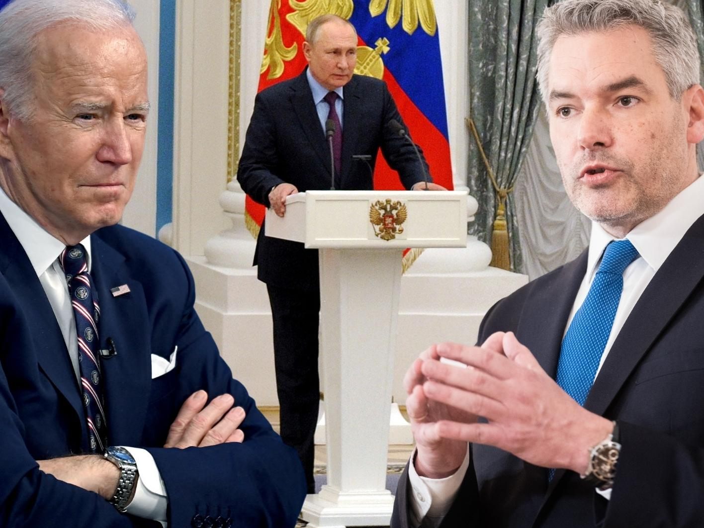 Die USA und die EU -Österreich steht ausdrücklich voll hinter dieser Entscheidung - verhängen strenge Sanktionen gegen Russland und Wladimir Putin.