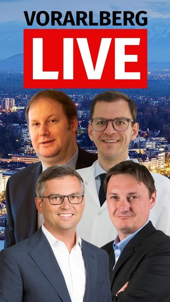 Finanzminister Magnus Brunner, Rechtsanwalt Johannes Schallert und Dr. Thomas Winder sind zu Gast bei "Vorarlberg LIVE".