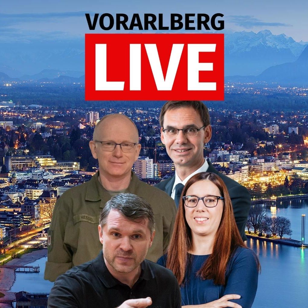 Andriy Kuzo, Gunther Hessel und Markus Wallner bei Birgit Entner-Gerhold in "Vorarlberg LIVE".