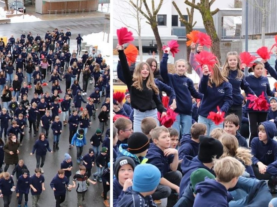 "Flashmob" für Mittelschul-Direktor Thomas Koch. "Flashmob" für Mittelschul-Direktor Thomas Koch.