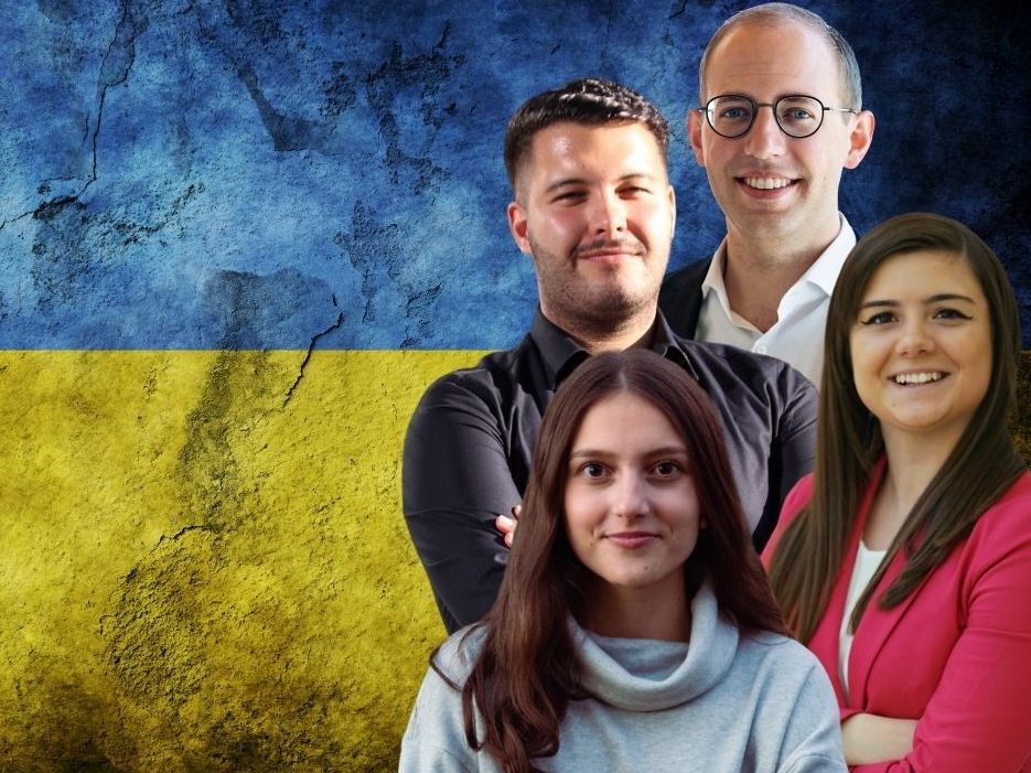 Abgesehen von der FPÖ setzen die Jugendorganisationen von Vorarlberger Parteien ein gemeinsames Zeichen der Solidarität mit der Ukraine. Abgesehen von der FPÖ setzen die Jugendorganisationen von Vorarlberger Parteien ein gemeinsames Zeichen der Solidarität mit der Ukraine.