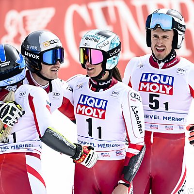 Das ÖSV-Team jubelte nur vor dem Finale gegen die Schweiz