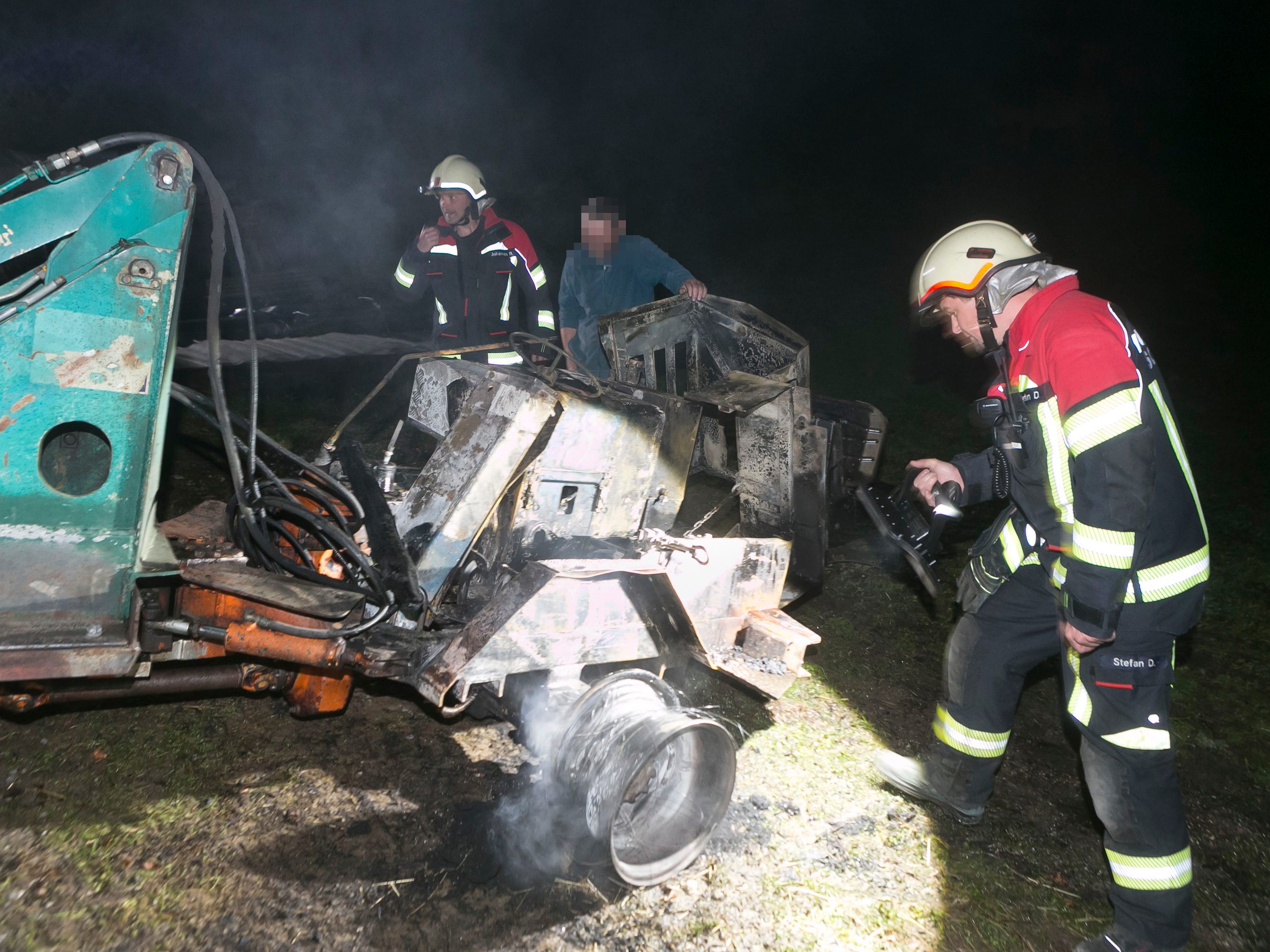 Landwirtschaftliche Gerät fing Feuer