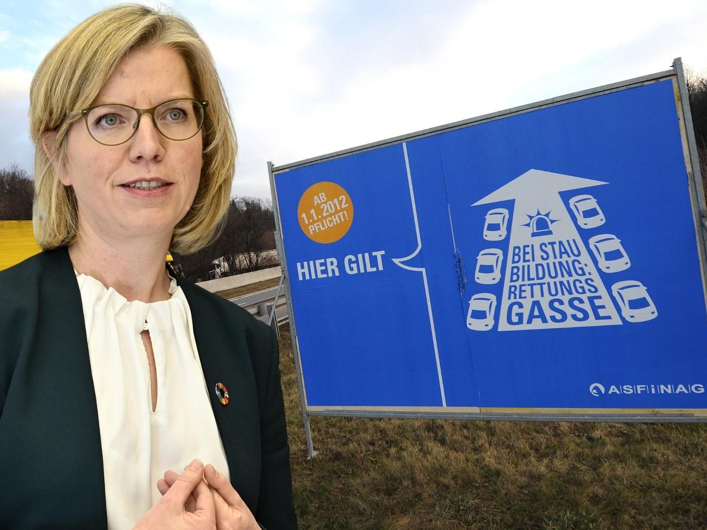 Pressekonferenz mit u.a. Leonore Gewessler zu 10 Jahre Rettungsgasse.