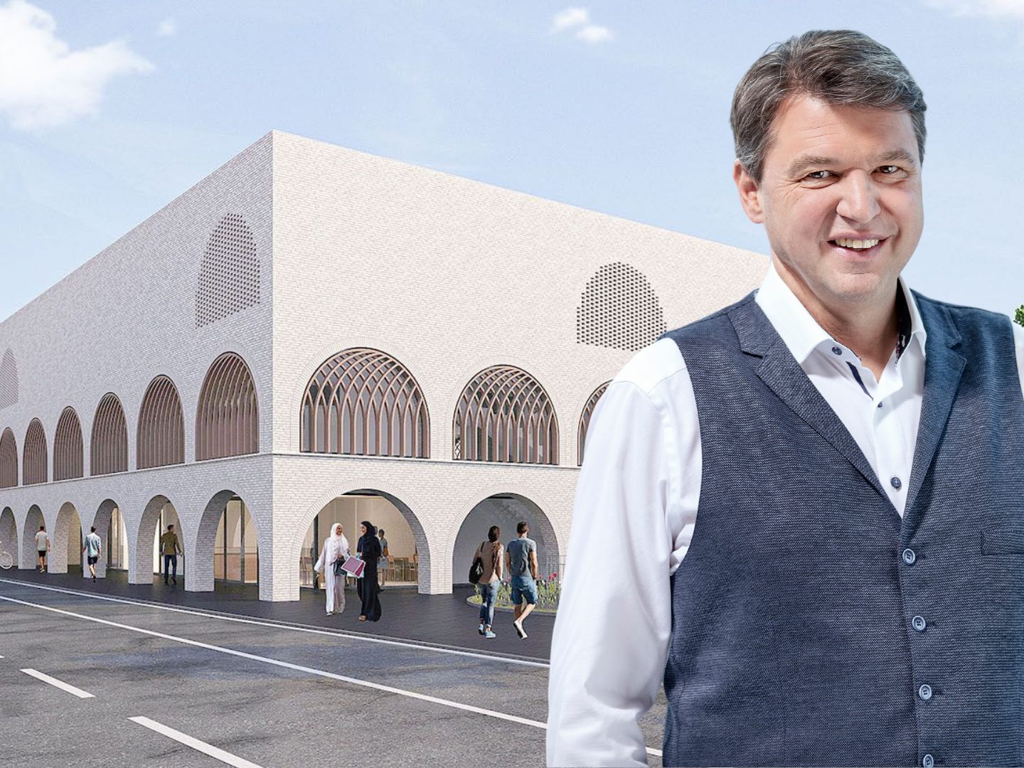 Illustration des geplanten islamischen Kulturzentrums in Lustenau. Es ist fraglich, ob das Projekt in der vorgesehenen Dimension entsteht.