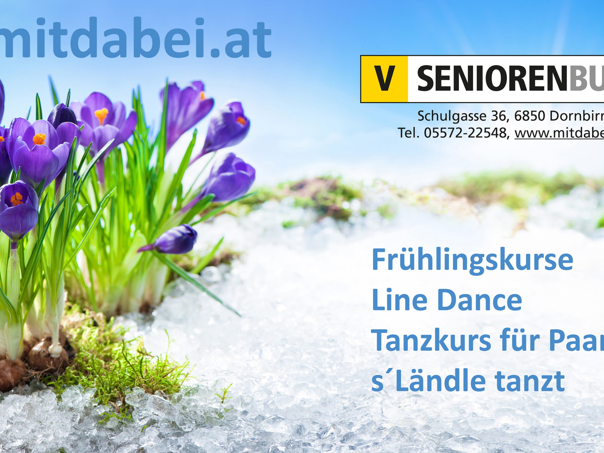 Der Seniorenbund bietet die Frühlingskurse in Line Dance, Tanzkurs für Paare und die Tanznachmittage s´Ländle tanzt an!