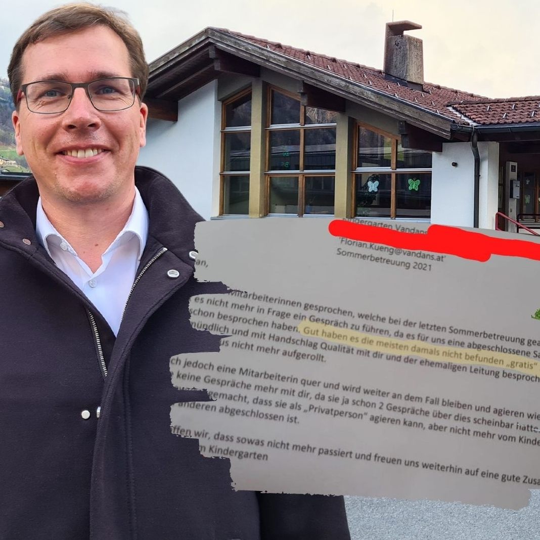 Bürgermeister Florian Küng nimmt zu den Vorwürfen Stellung, die Vandanser Kinderbetreuerinnen hätten im Sommer des Vorjahres "Gratisarbeit" geleistet.