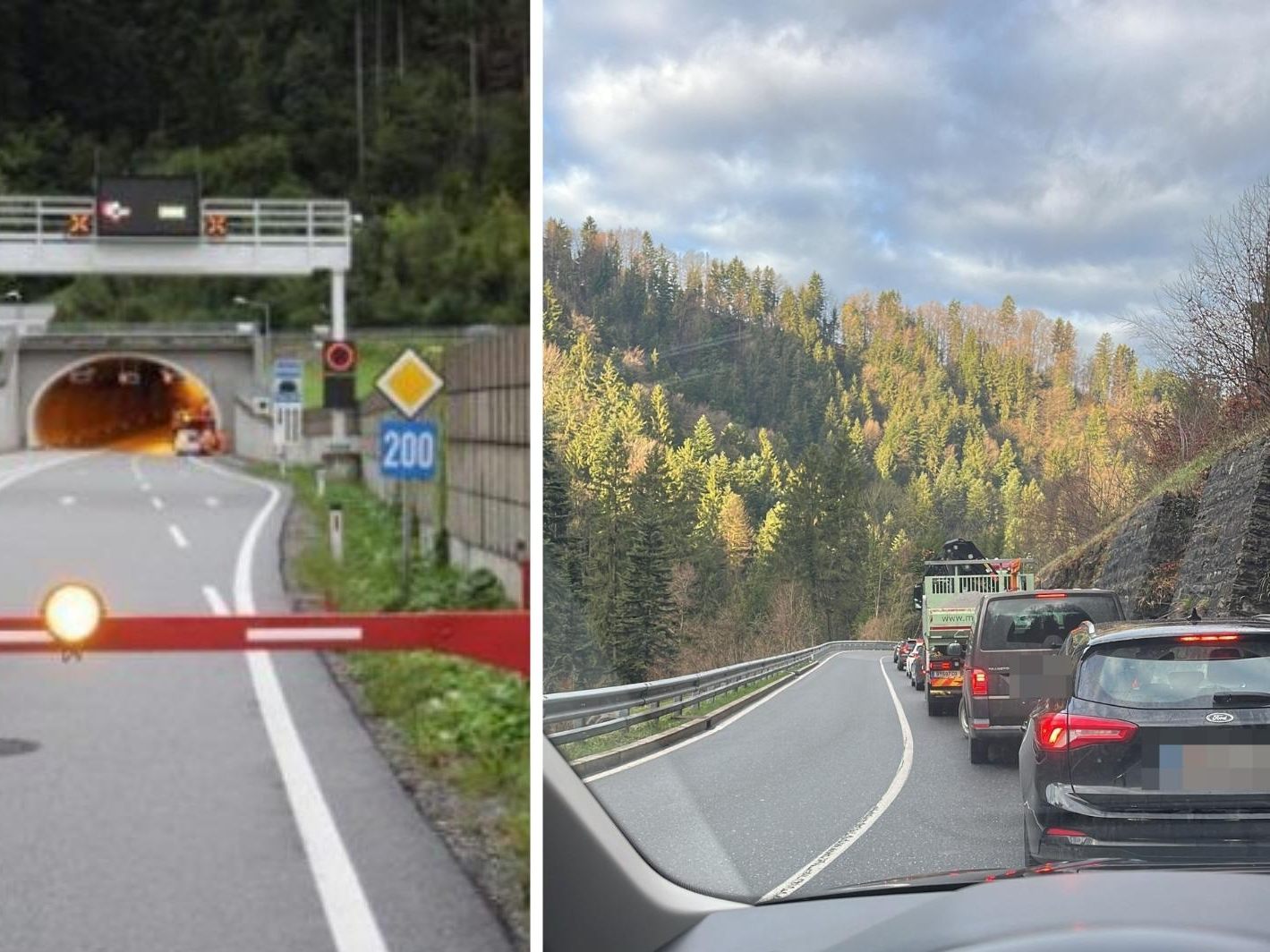 Der Achraintunnel bleibt bis inklusive Donnerstag gesperrt.