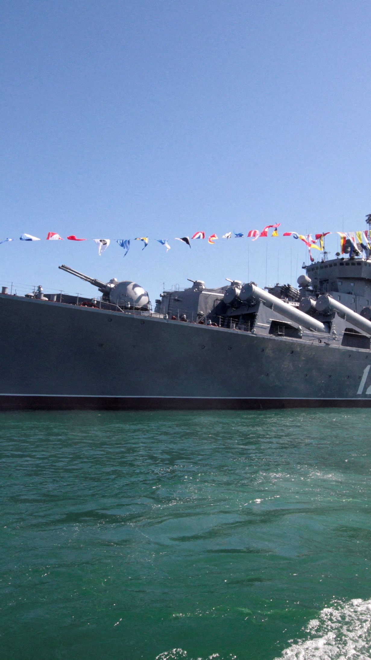 Hier war das russische Kriegsschiff "Moskwa" noch intakt