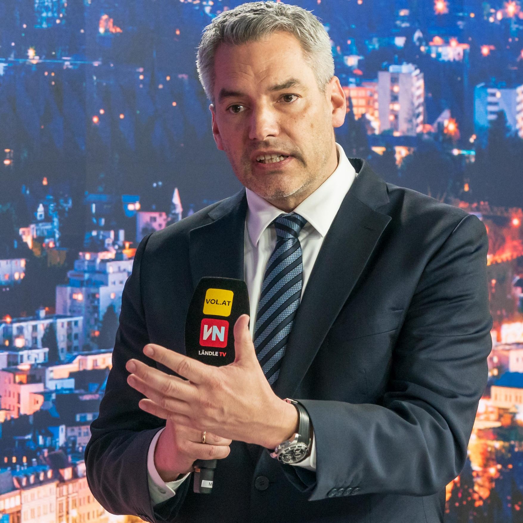 Bundeskanzler Nehammer war am Mittwoch zu Gast bei "Vorarlberg LIVE".