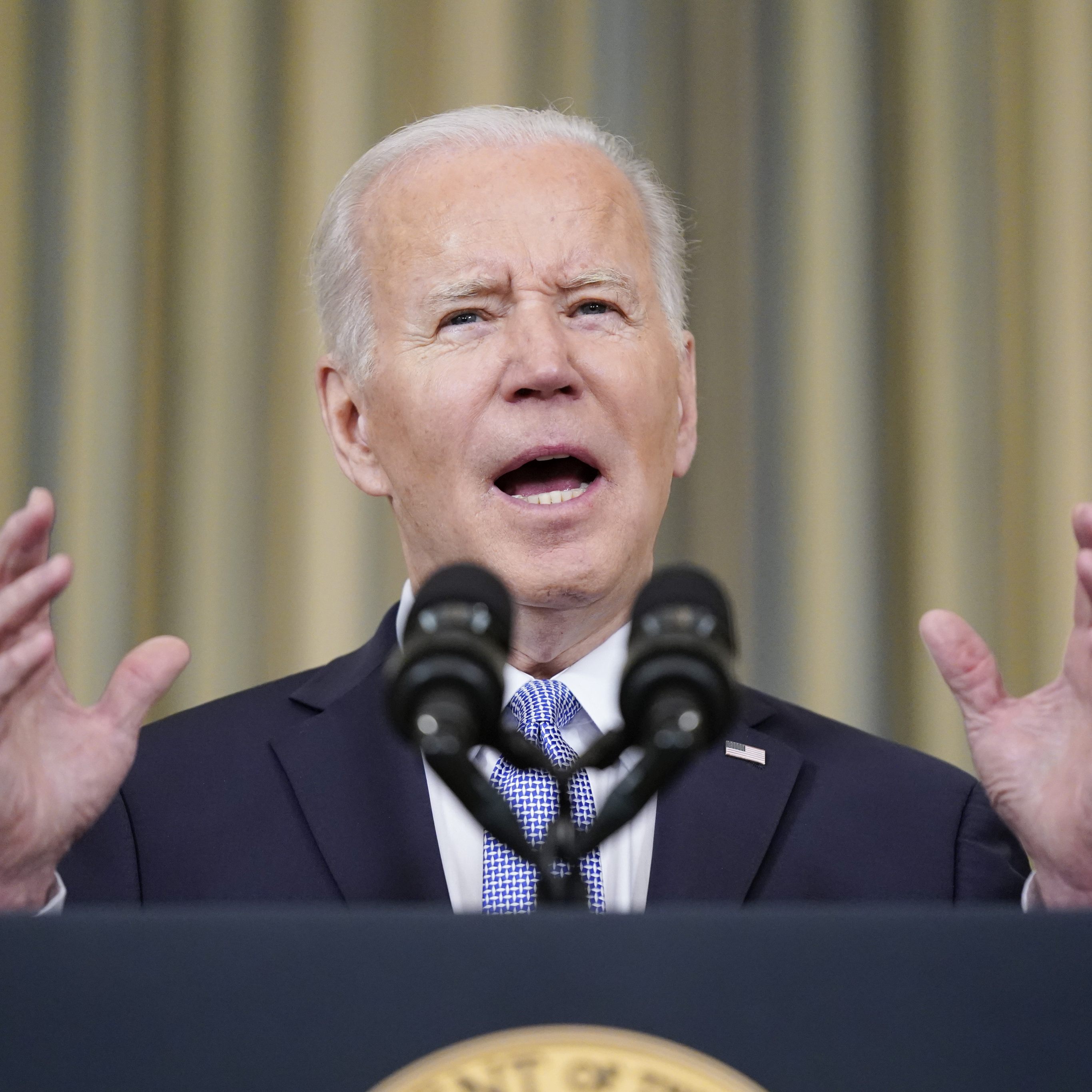 US-Präsident Joe Biden wirft Putin im Zusammenhang mit dem Krieg in der Ukraine "Völkermord" vor.