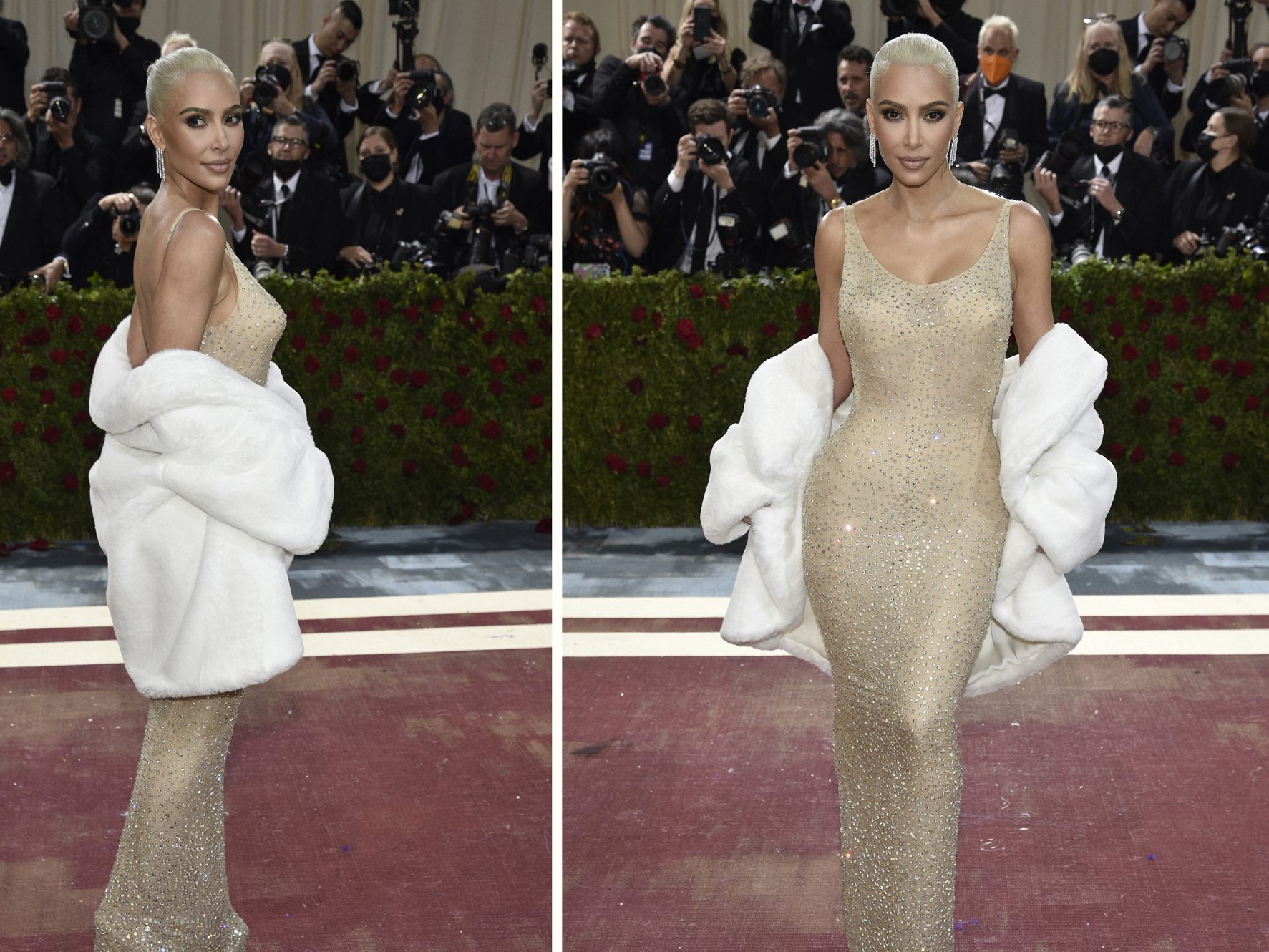 Kim Kardashian trug bei Met-Gala Kleid von Marilyn Monroe. Kim Kardashian trug bei Met-Gala Kleid von Marilyn Monroe.