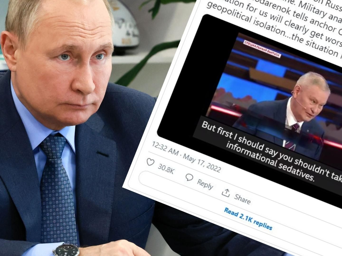 Michail Chodarenko übte scharfe Kritik am Ukraine-Krieg, und das im russischen Fernsehen. Michail Chodarenko übte scharfe Kritik am Ukraine-Krieg, und das im russischen Fernsehen.