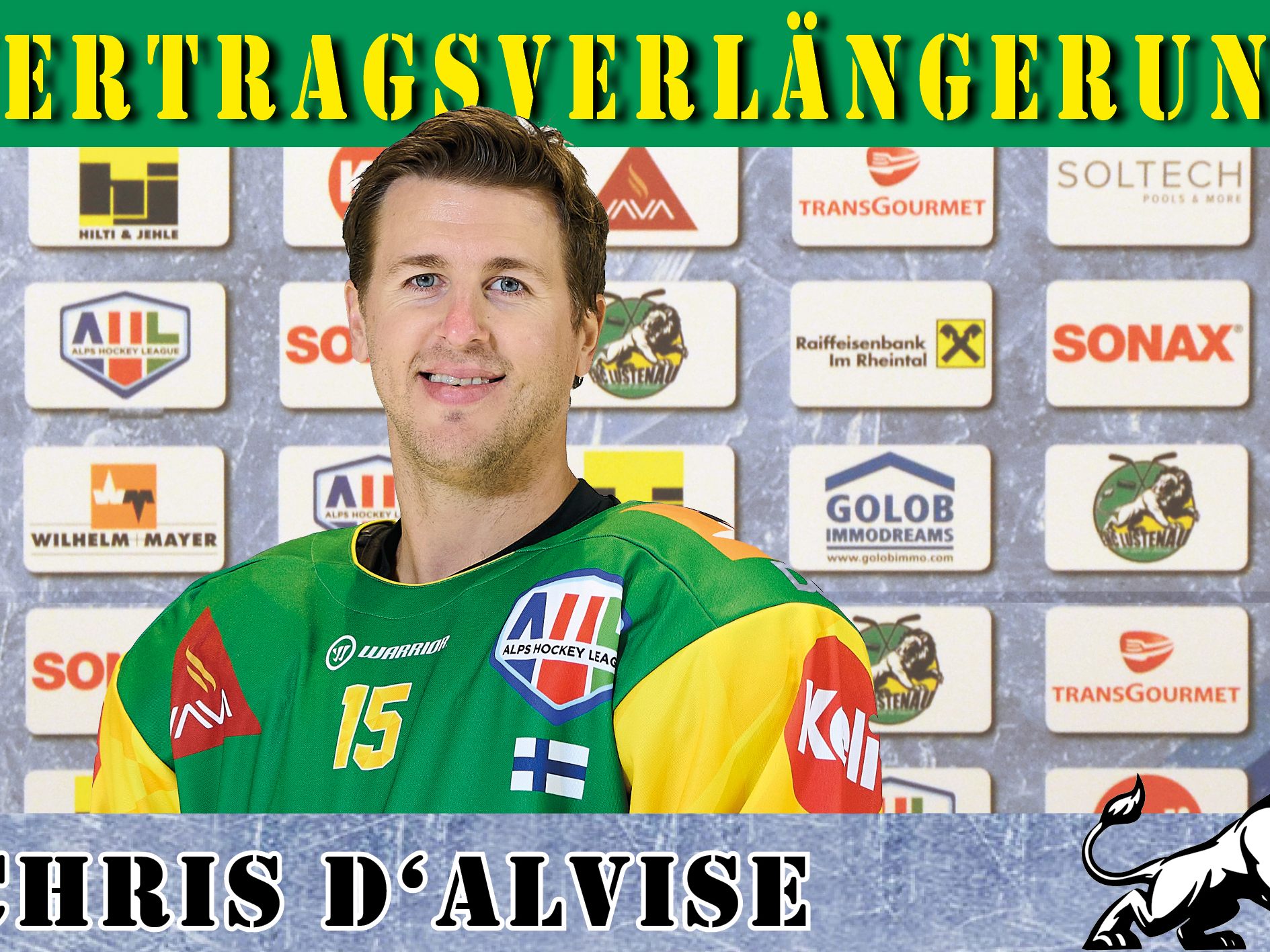 Chris D'Alvise stürmt weiter für den EHC Lustenau Chris D'Alvise stürmt weiter für den EHC Lustenau