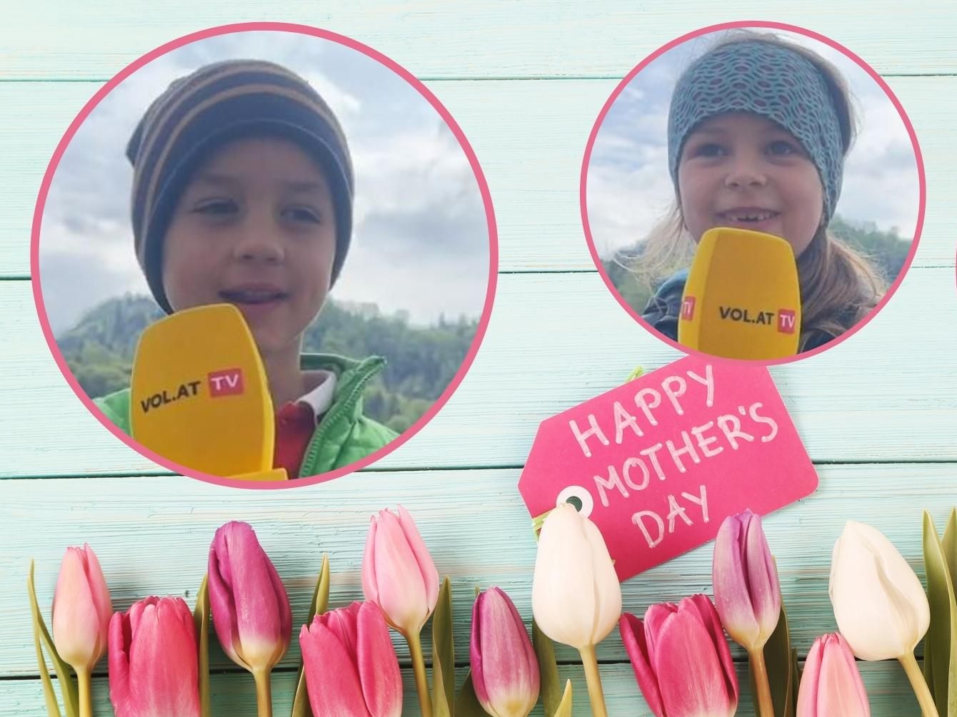 Kindergarten-Kinder erklären, warum sie ihre Mamas so lieb haben.