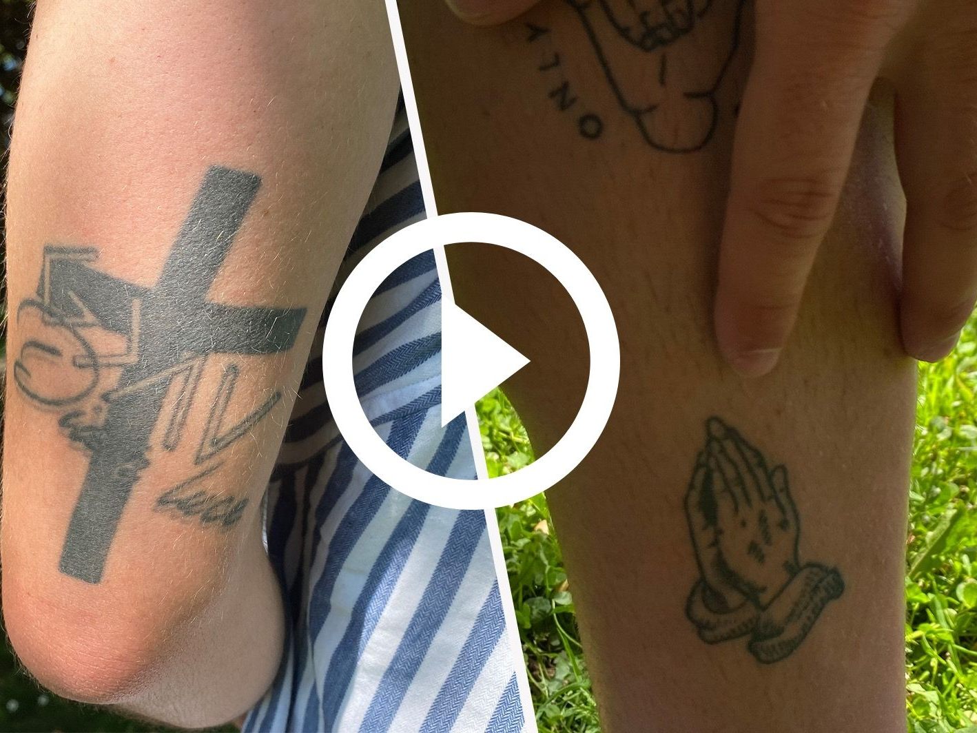 Dieser Altach-Kicker trägt christliche Tattoos.