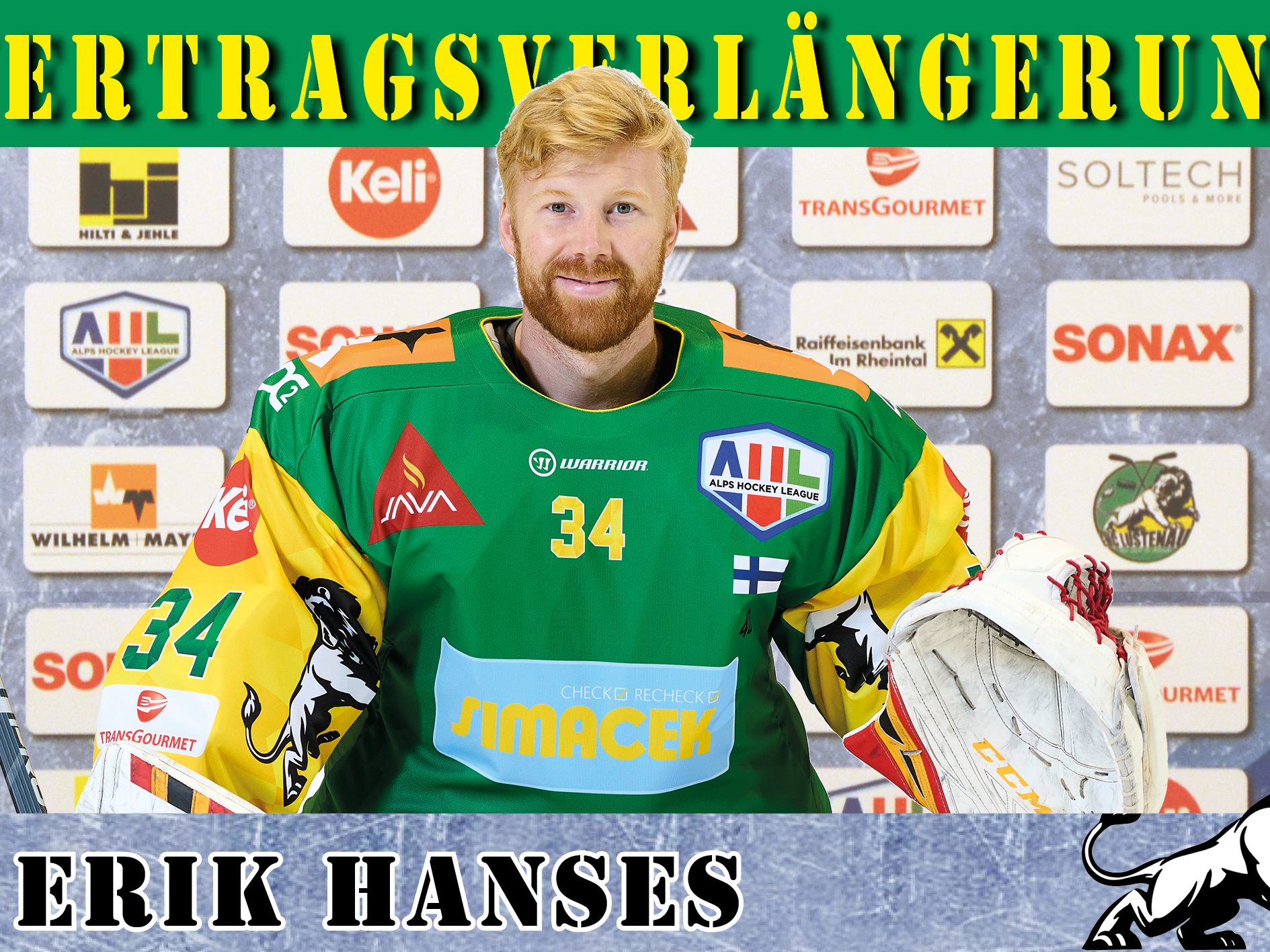 "Hexer" Erik Hanses hütet weiterhin das Tor des EHC Lustenau "Hexer" Erik Hanses hütet weiterhin das Tor des EHC Lustenau
