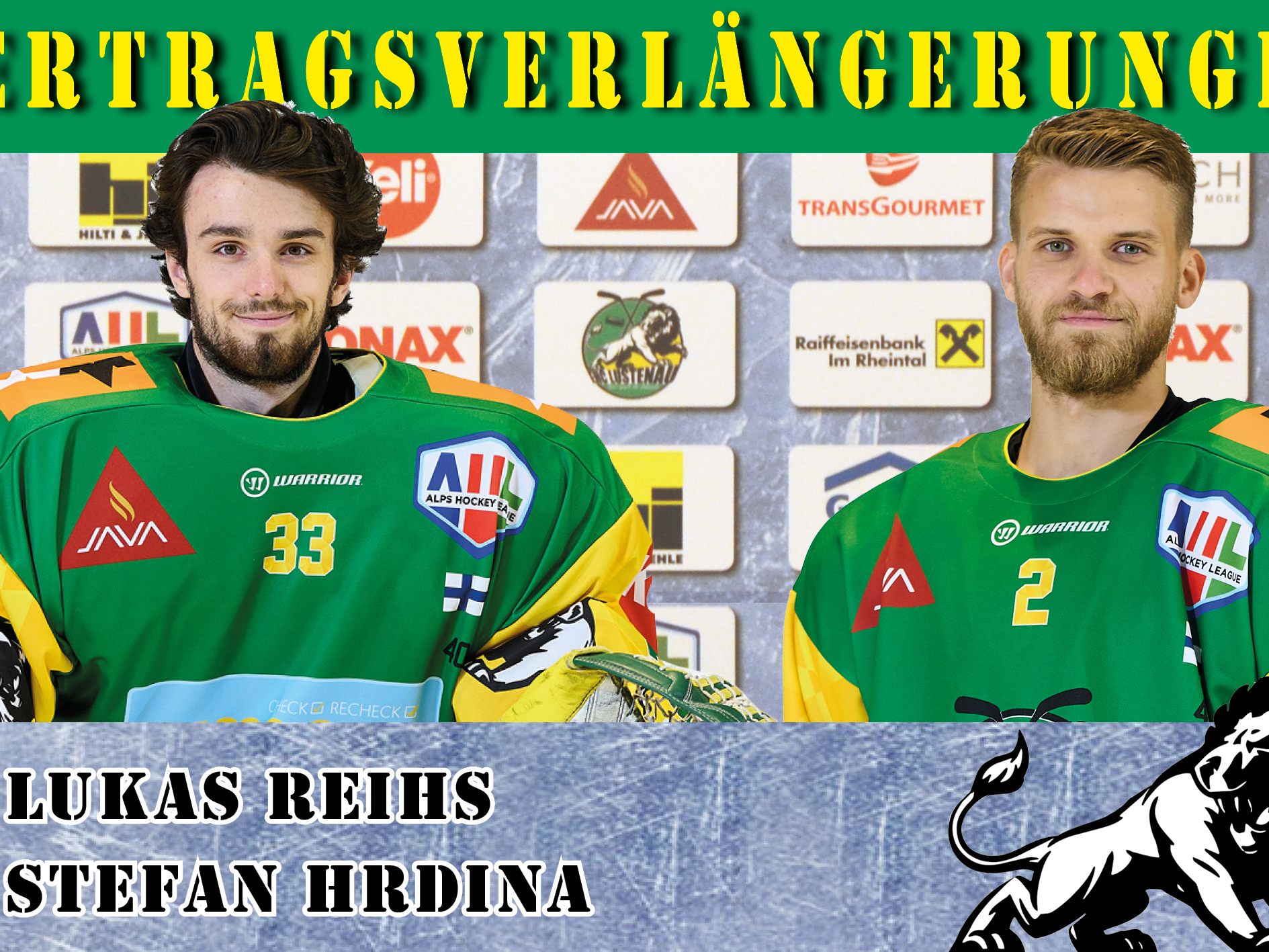 Lukas Reihs und Stefan Hrdina weiterhin im Dress des EHC Lustenau Lukas Reihs und Stefan Hrdina weiterhin im Dress des EHC Lustenau