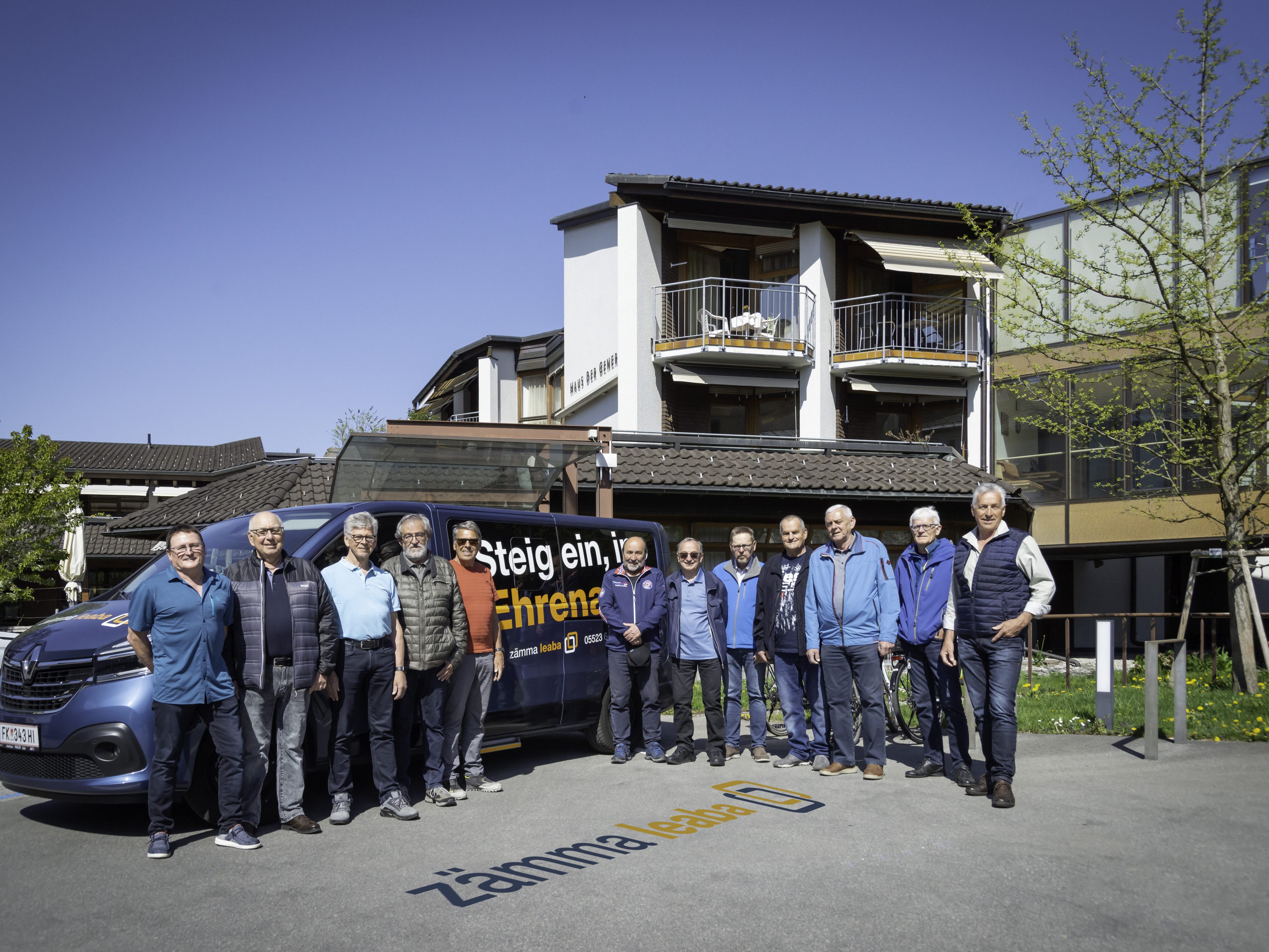 v.l.n.r.: Reinhard Bolter, Franz Hug, Stefan Kresser, Hans Aberer, Herbert Kresser, Milo Nikolic, Eugen Wohlgenannt, Franz-Josef Böhler, Elmar Wohlgenannt, Werner Hug, Peter Simeaner, Peter Moosbrugger, (abwesend: Paul Hörtnagl)