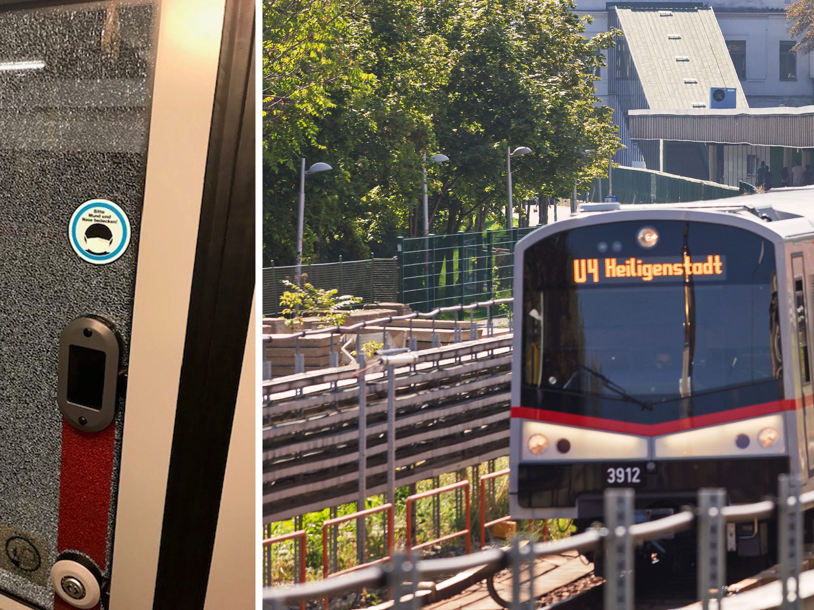 Ein Unbekannter beschädigte Türscheiben eines U-Bahnwaggons der Linie U4 Ein Unbekannter beschädigte Türscheiben eines U-Bahnwaggons der Linie U4