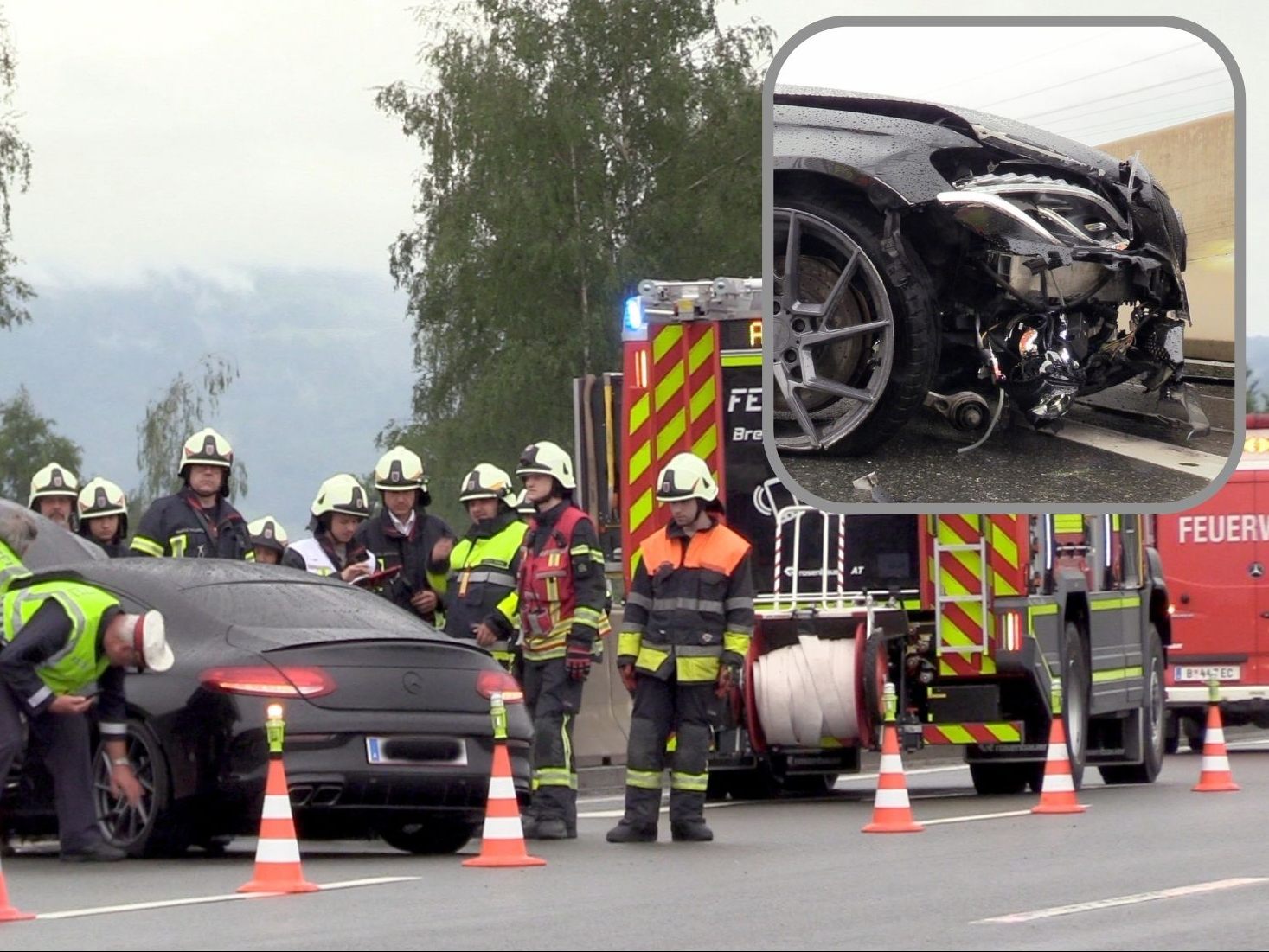 Pkw krachte auf A14 gegen Betonteiler.