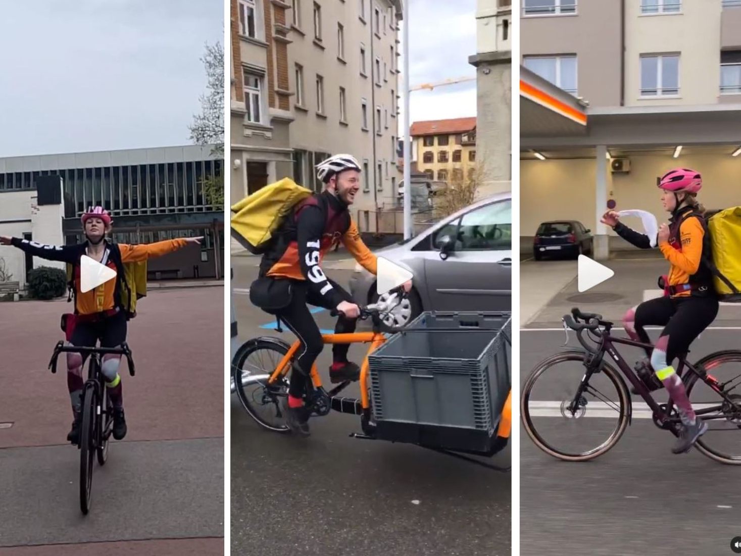 St. Galler Velokuriere gehen mit Videos viral. St. Galler Velokuriere gehen mit Videos viral.