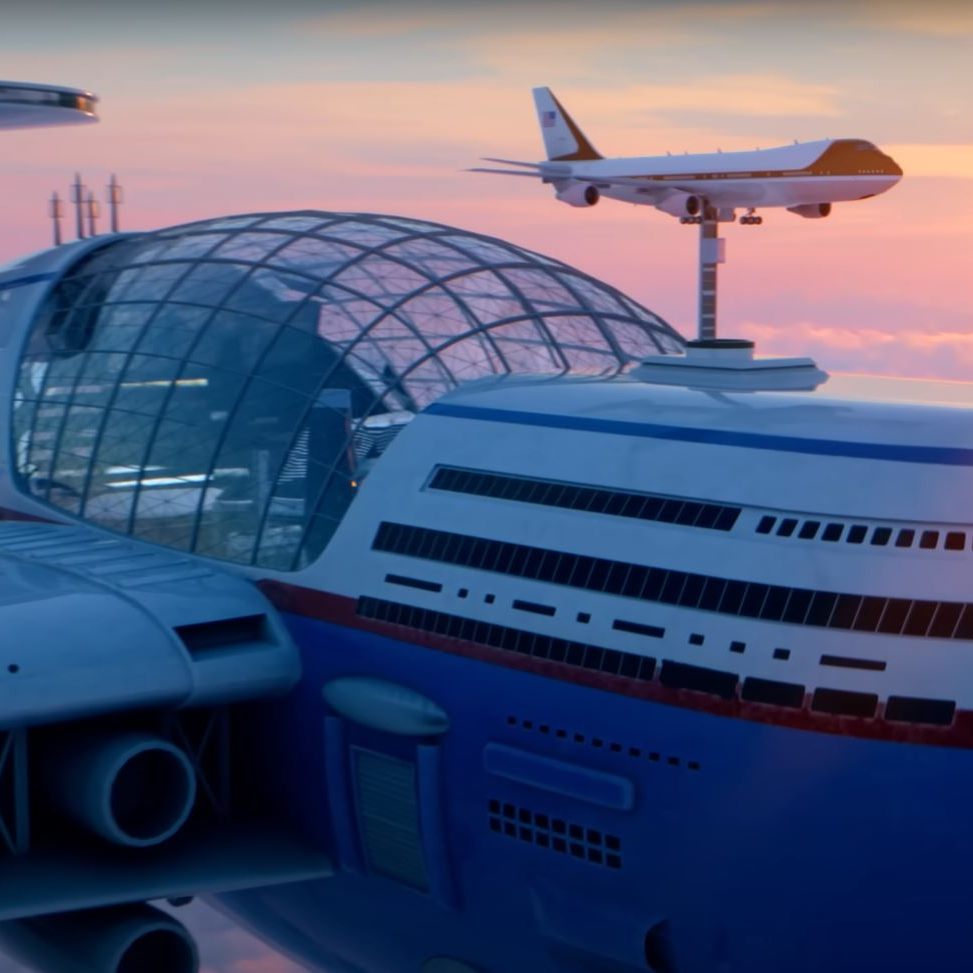 Eine 747 wird zum Zwerg neben dem "Sky Cruise" - Und soll als Versorgungsflugzeug dienen.