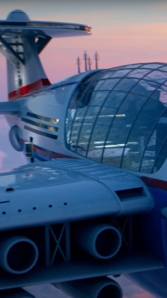 Eine 747 wird zum Zwerg neben dem "Sky Cruise" - Und soll als Versorgungsflugzeug dienen.