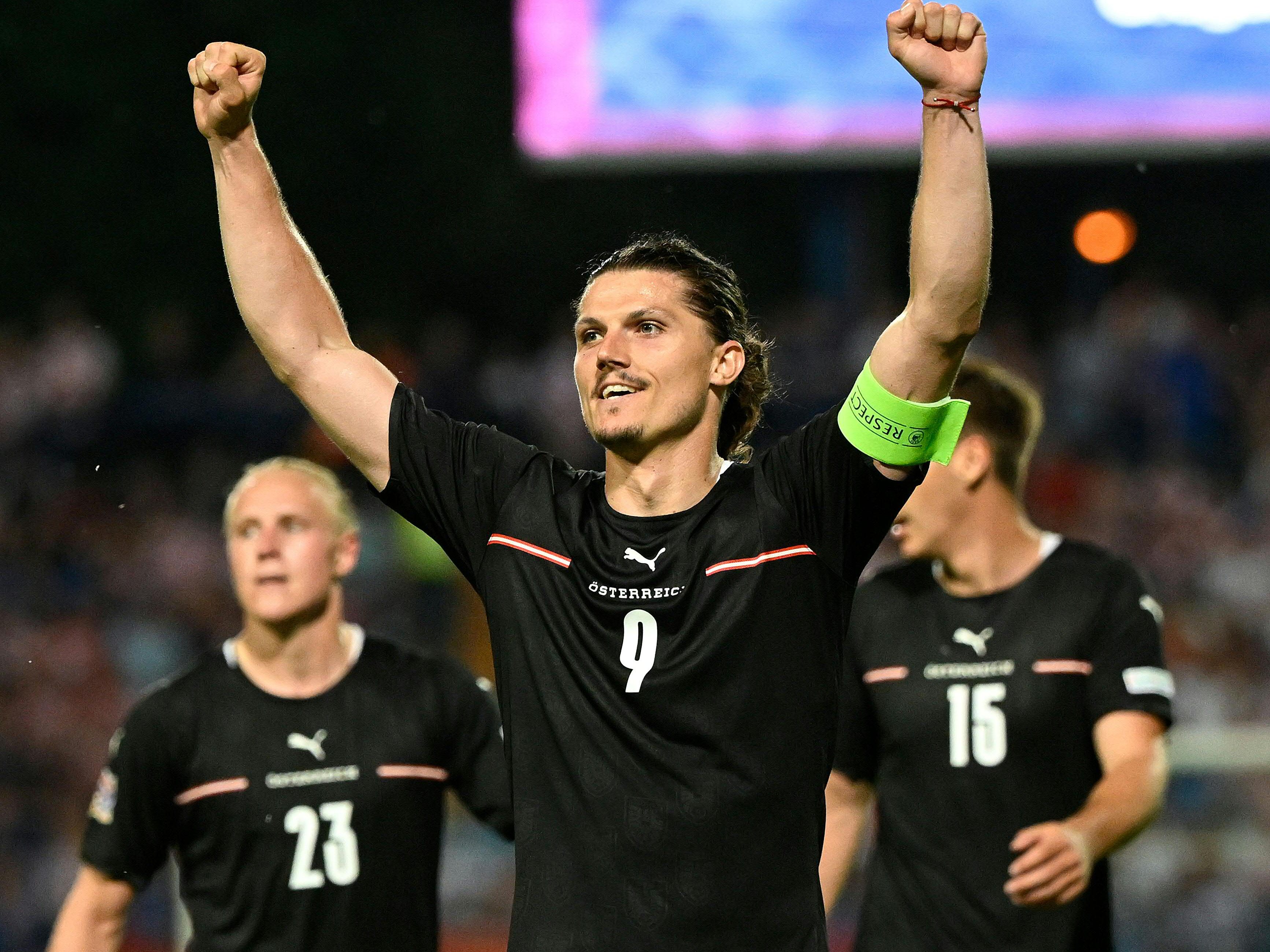 Marcel Sabitzer führte das Team in der 2. Halbzeit als Kapitän auf das Feld. Marcel Sabitzer führte das Team in der 2. Halbzeit als Kapitän auf das Feld.