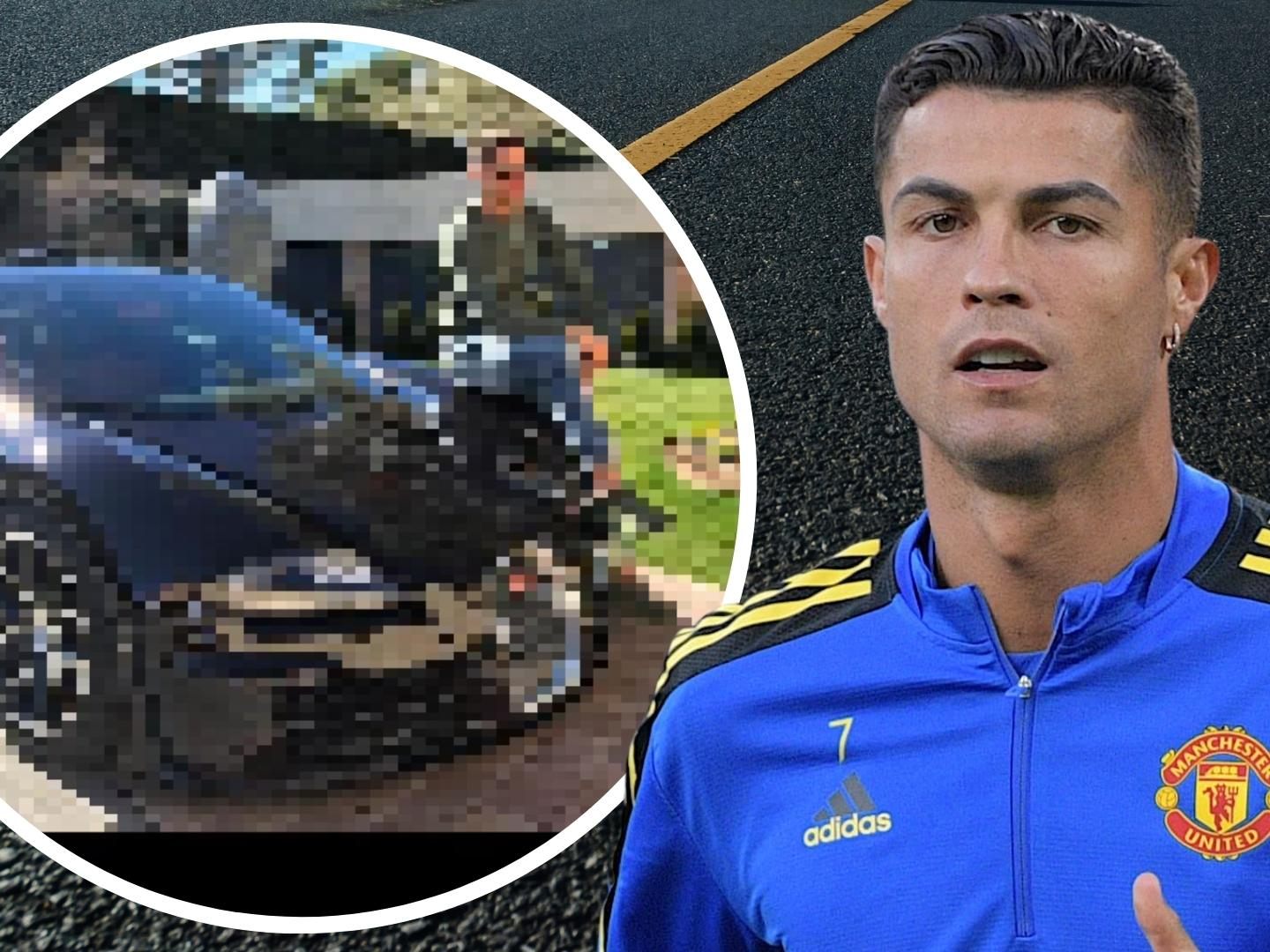 Das Auto von Ronaldo wurde komplett zerstört. Das Auto von Ronaldo wurde komplett zerstört.