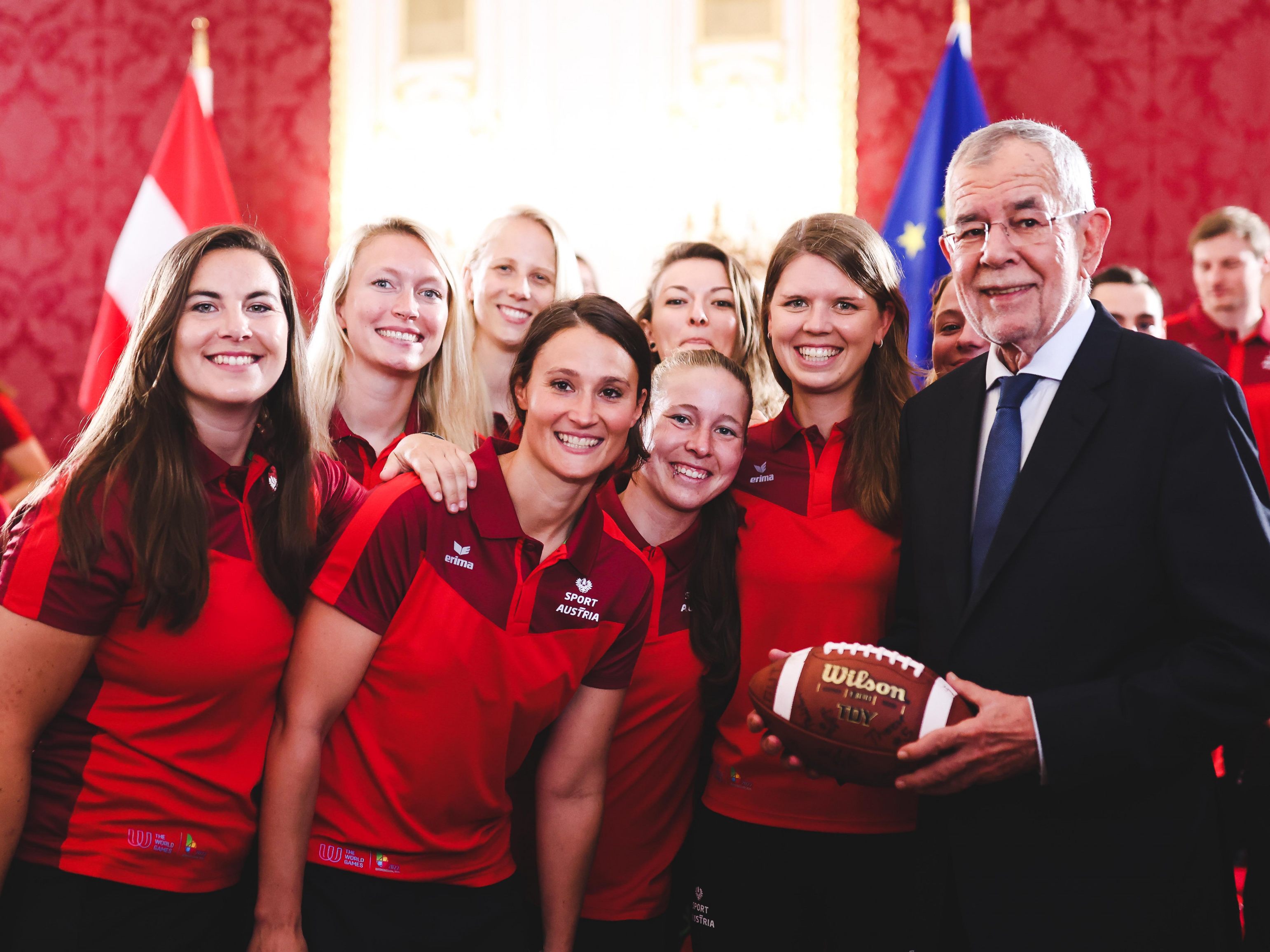 Österreichs Team wurde für die World Games von Bundespräsident Van der Bellen verabschiedet Österreichs Team wurde für die World Games von Bundespräsident Van der Bellen verabschiedet