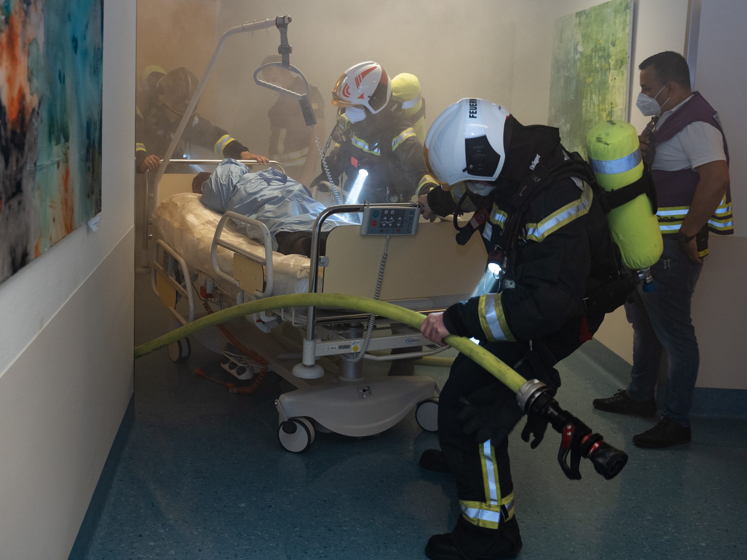 Im AUVA-Traumazentrum Wien hat am Dienstag die jährliche Evakuierungsübung stattgefunden