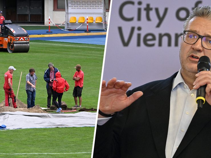 Eine Experten-Kommission wird den Boden im Ernst-Happel-Stadion untersuchen. Eine Experten-Kommission wird den Boden im Ernst-Happel-Stadion untersuchen.
