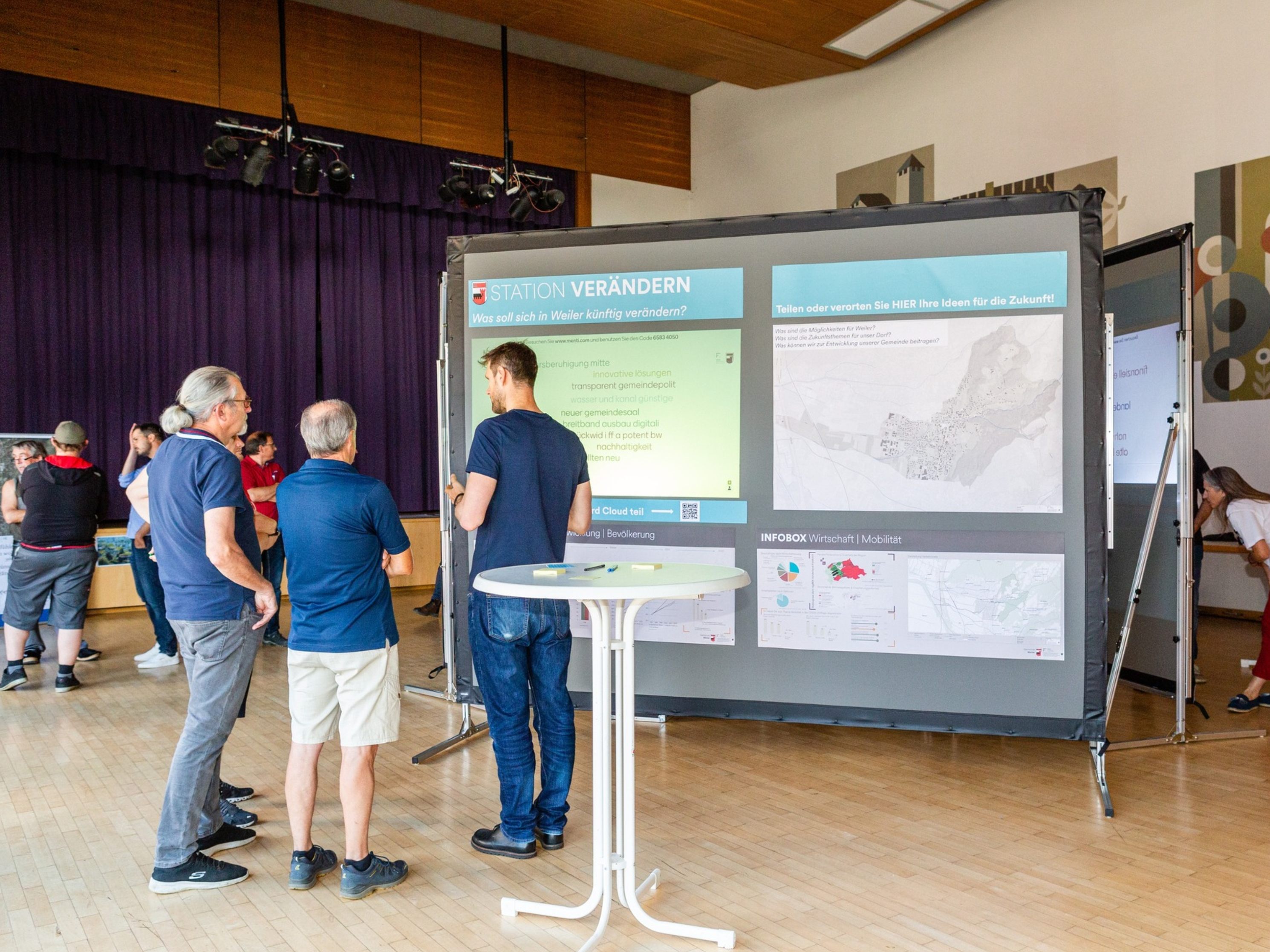 Zahlreiche Bürger aus Weiler nutzten die Planungswerkstatt und informierten sich über die Ergebnisse der bisherigen Aktivitäten zum künftigen Entwicklungsplan Zahlreiche Bürger aus Weiler nutzten die Planungswerkstatt und informierten sich über die Ergebnisse der bisherigen Aktivitäten zum künftigen Entwicklungsplan