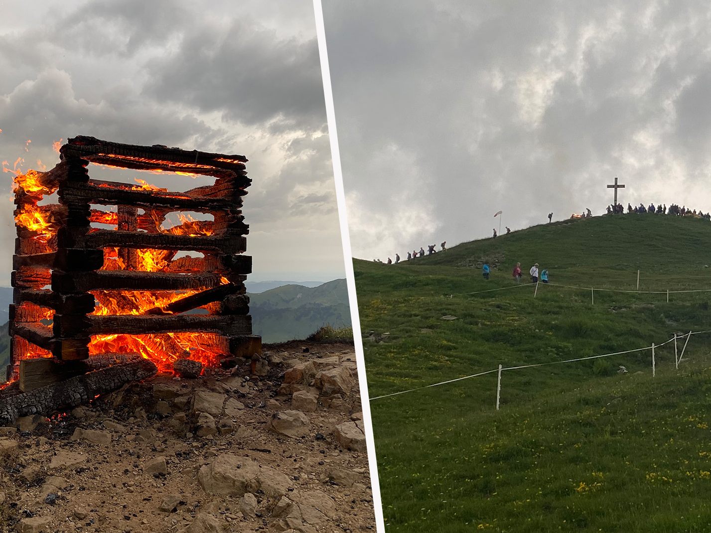 Auch am Diedamskopf fand ein Sonnwendfeuer statt.