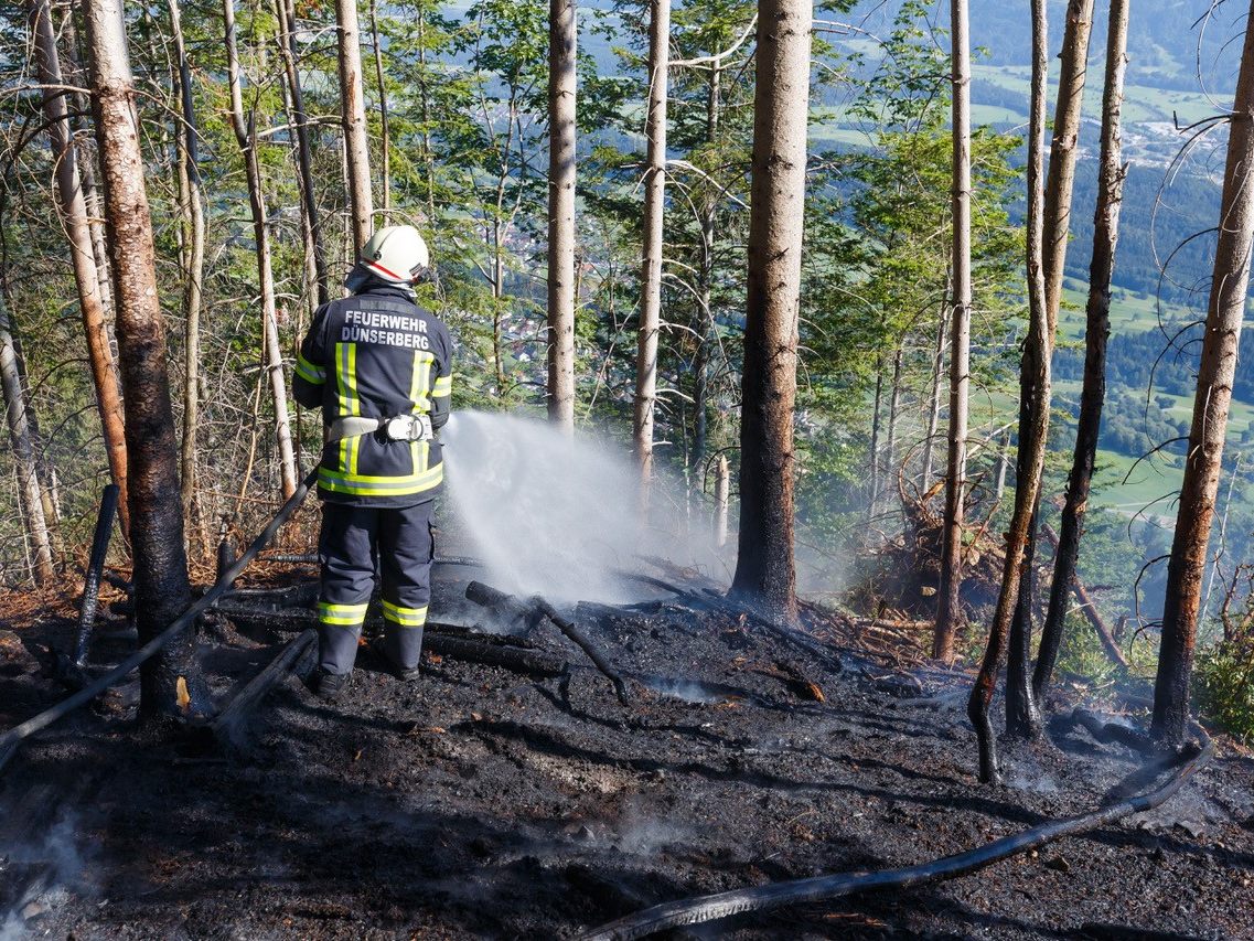 Waldbrand in Dünserberg.