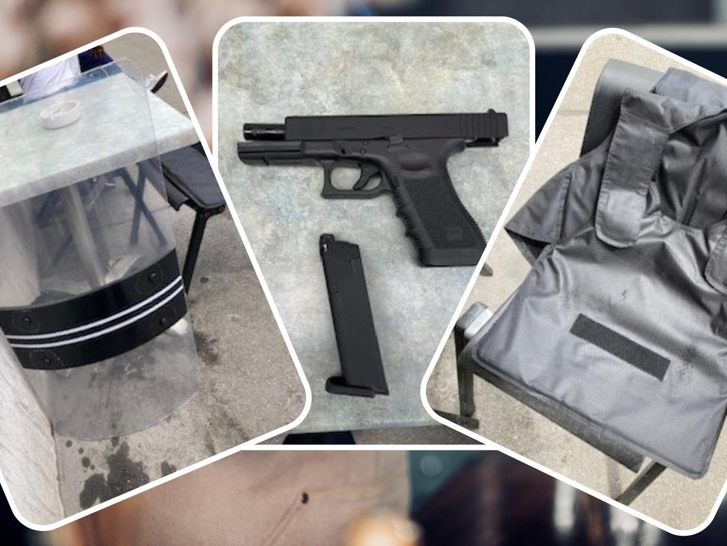 Ein Mann mit Schild, Waffe und Schutzweste löste einen Polizeieinsatz aus.